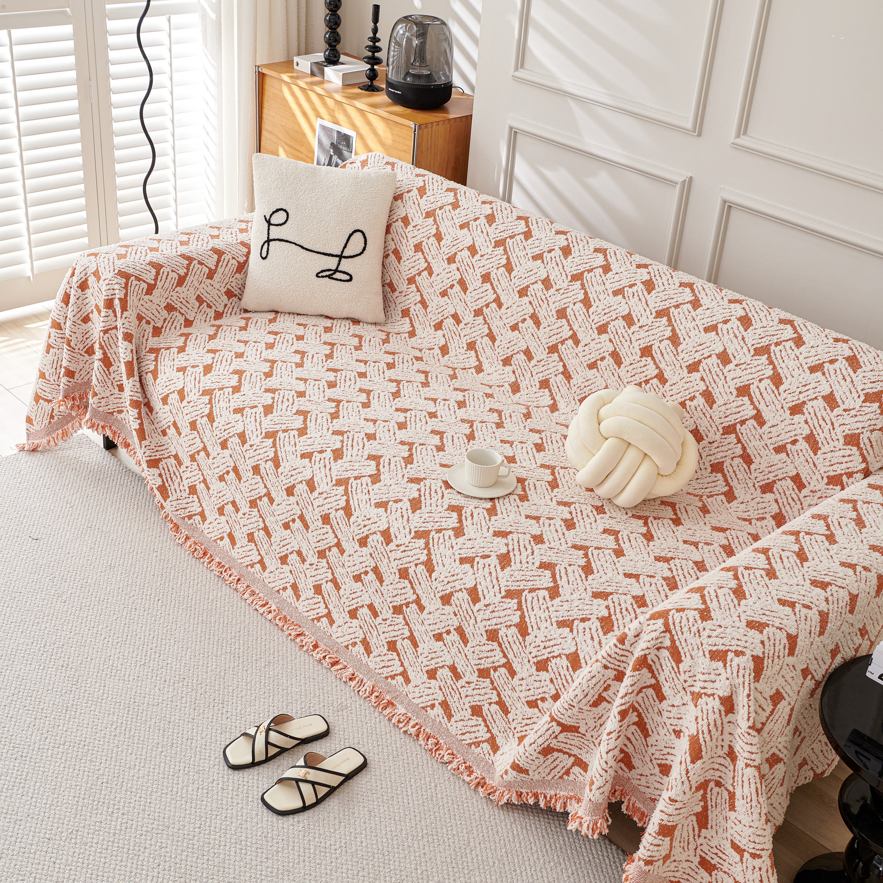 Oversized Reversible Couch Covers Sheet Blanket, L-shape U-shaped Sectional Protector For Cats Dogs