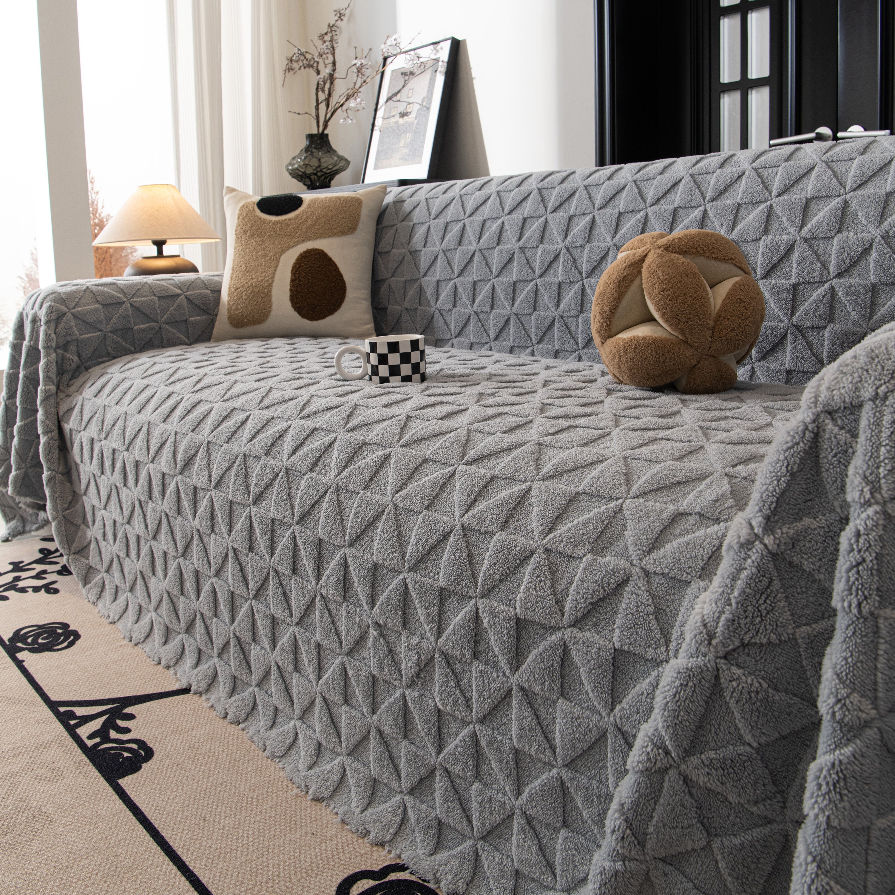 Plush Soft Couch Cover For Sofa And Furniture Lightweight Throw Blankets For Sectional Couch