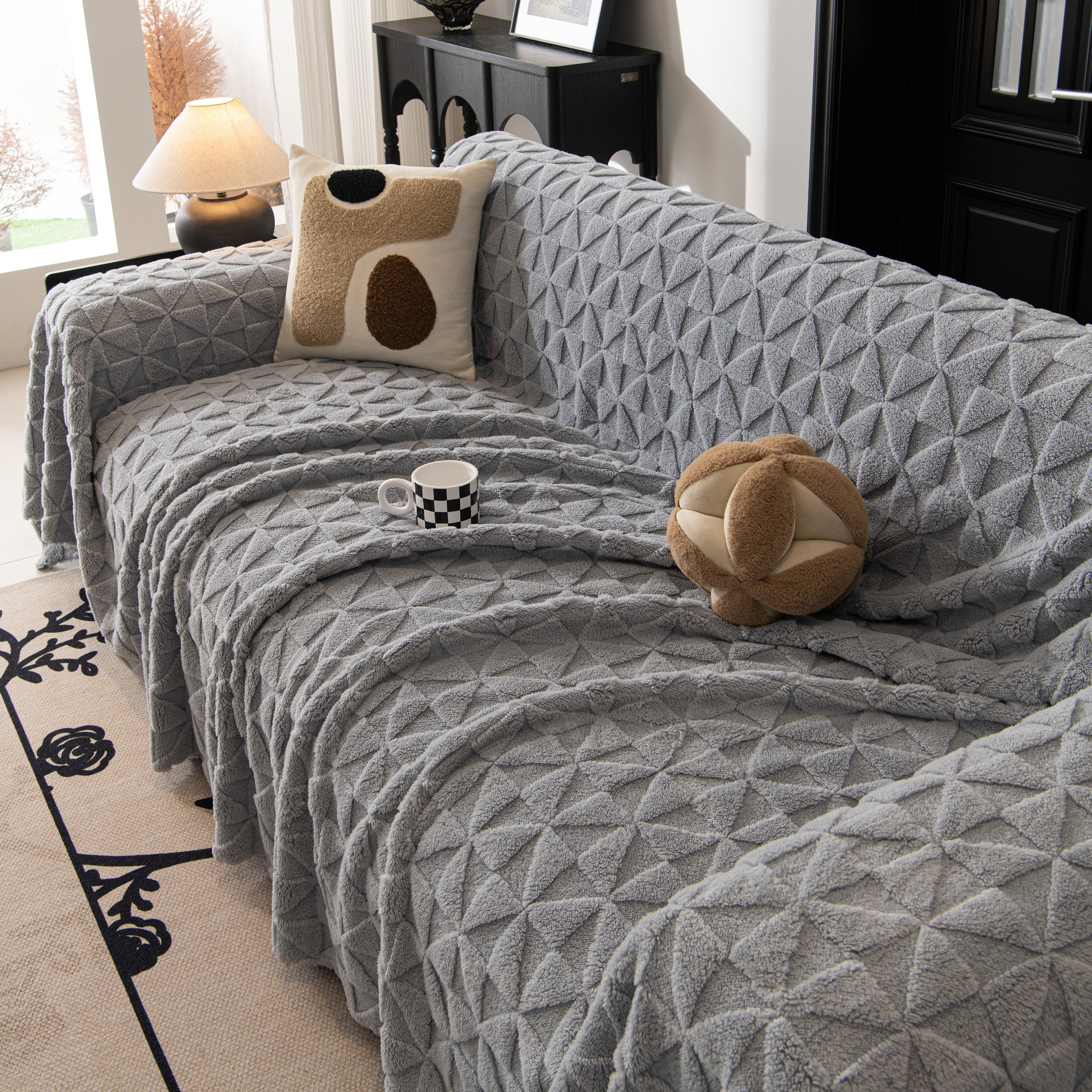 Plush Soft Couch Cover For Sofa And Furniture Lightweight Throw Blankets For Sectional Couch