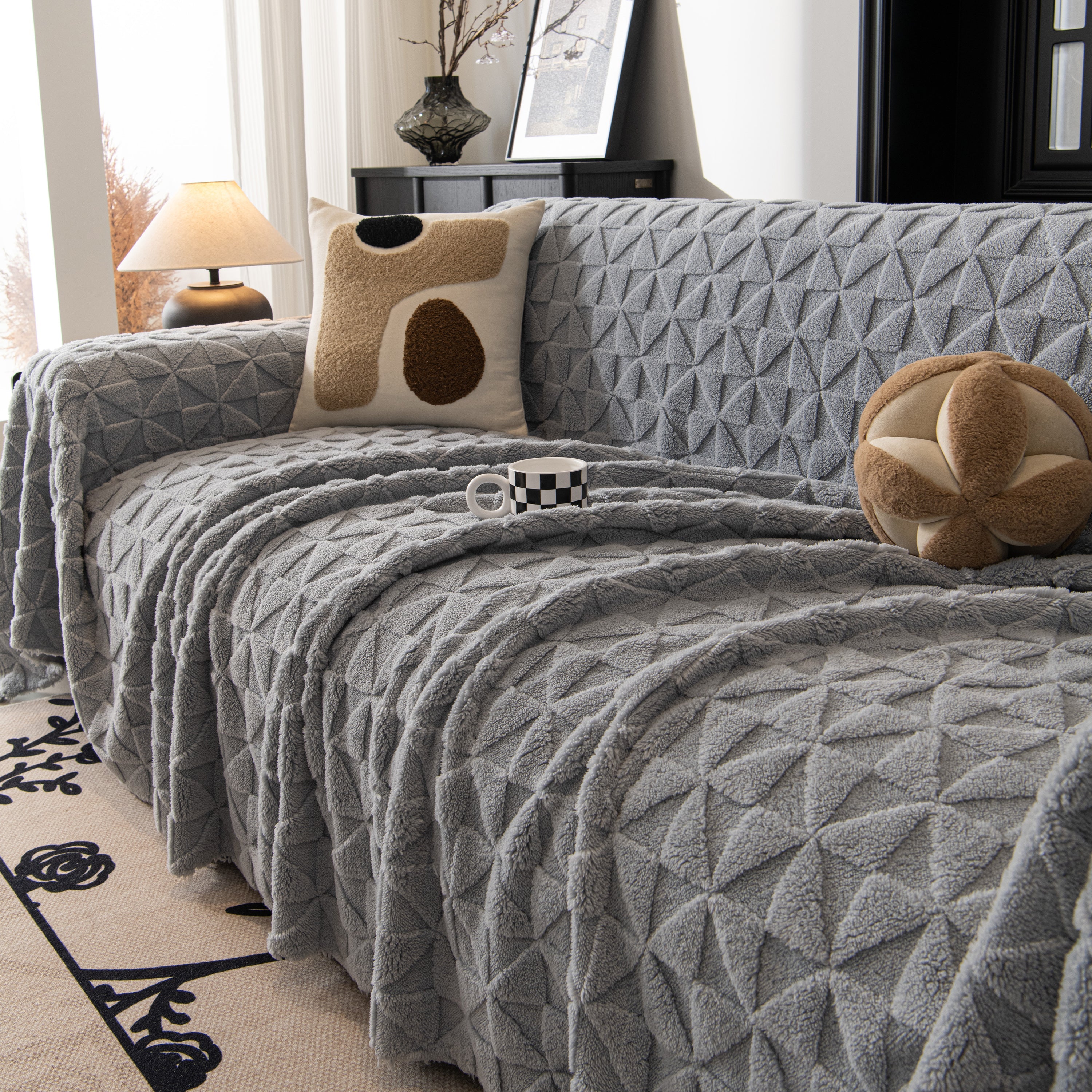 Plush Soft Couch Cover For Sofa And Furniture Lightweight Throw Blankets For Sectional Couch
