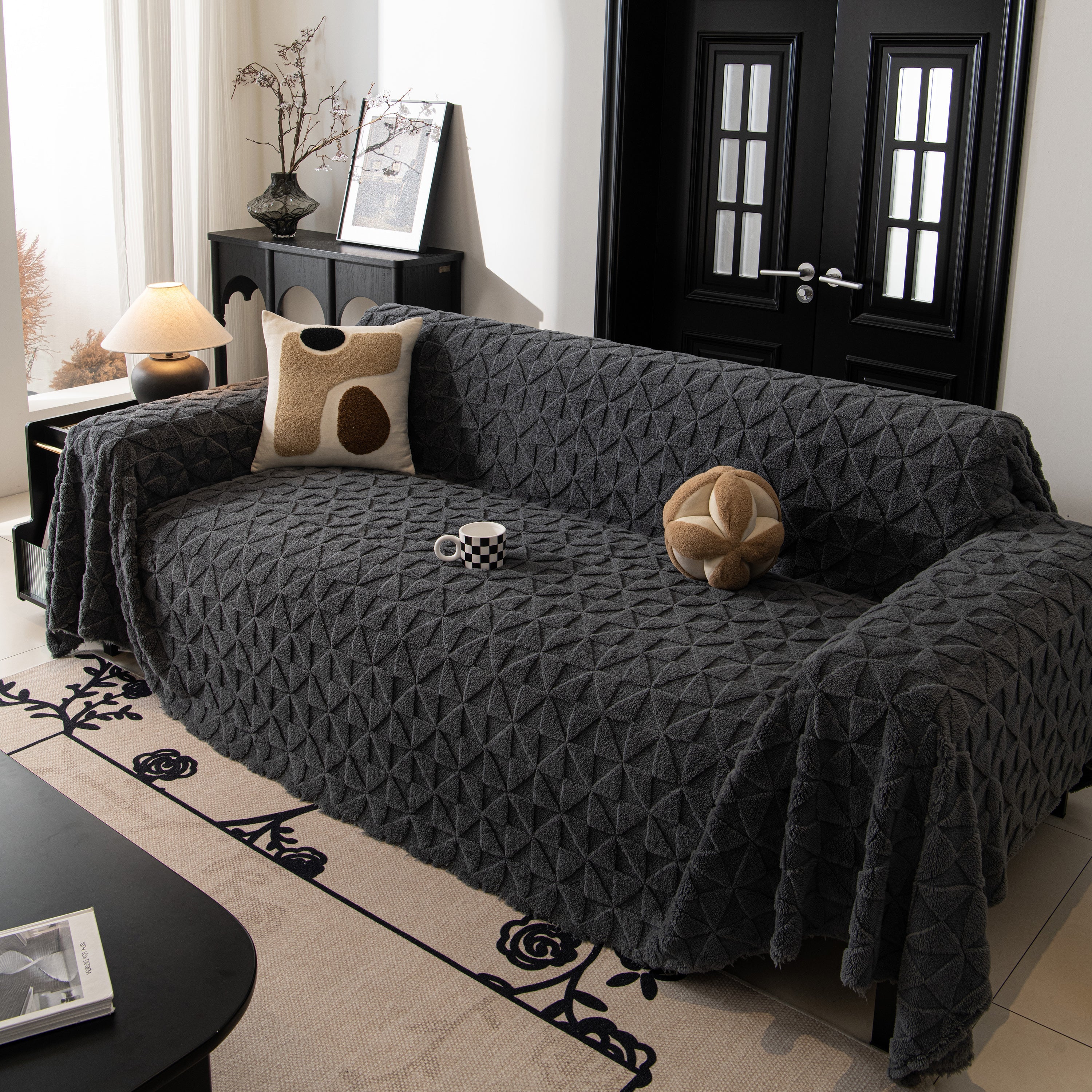 Plush Soft Couch Cover For Sofa And Furniture Lightweight Throw Blankets For Sectional Couch