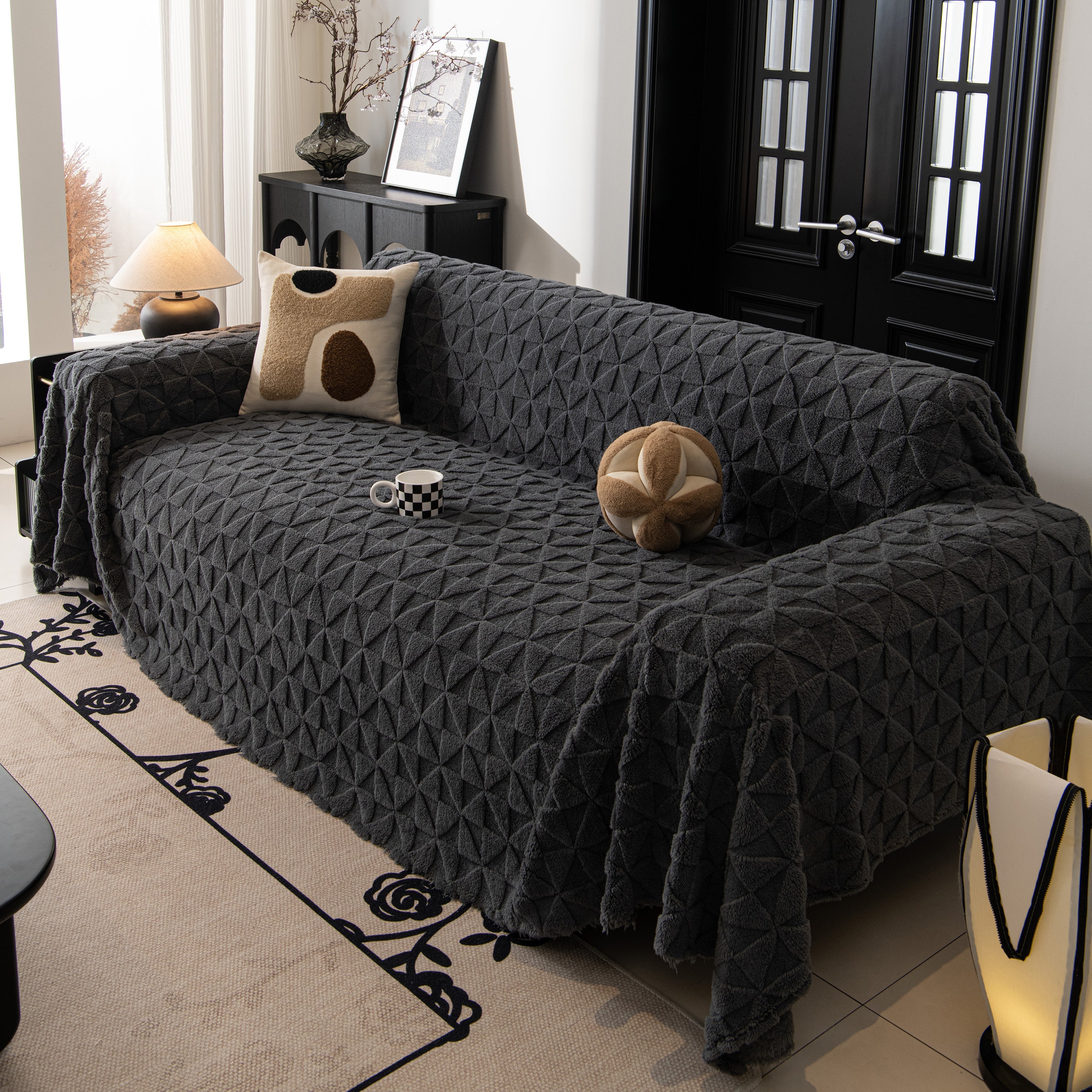 Plush Soft Couch Cover For Sofa And Furniture Lightweight Throw Blankets For Sectional Couch