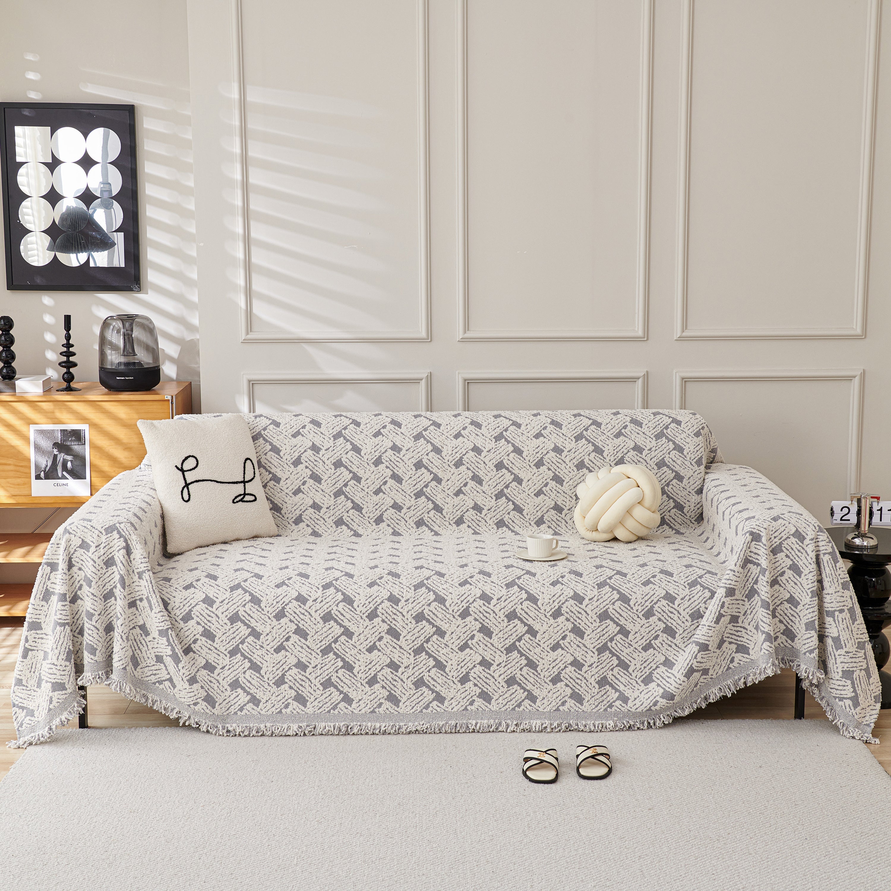 Oversized Reversible Couch Covers Sheet Blanket, L-shape U-shaped Sectional Protector For Cats Dogs