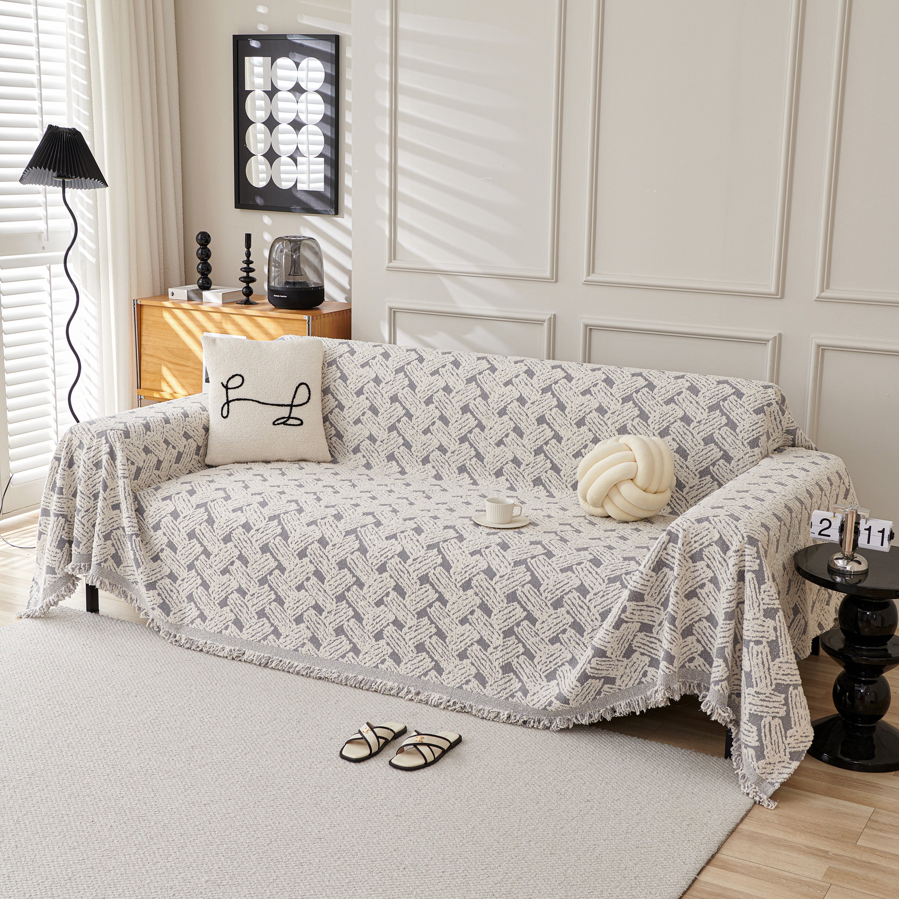 Oversized Reversible Couch Covers Sheet Blanket, L-shape U-shaped Sectional Protector For Cats Dogs