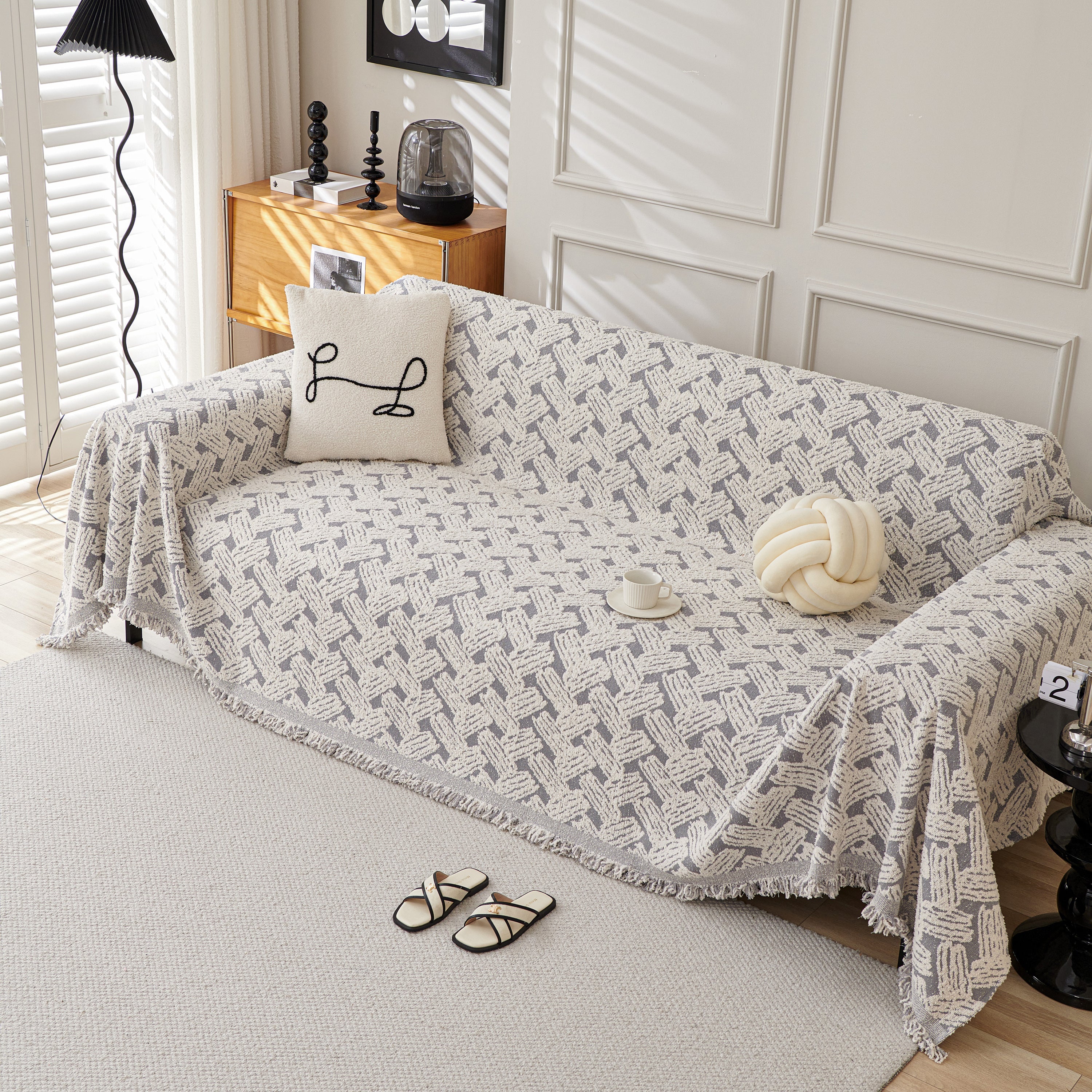 Oversized Reversible Couch Covers Sheet Blanket, L-shape U-shaped Sectional Protector For Cats Dogs