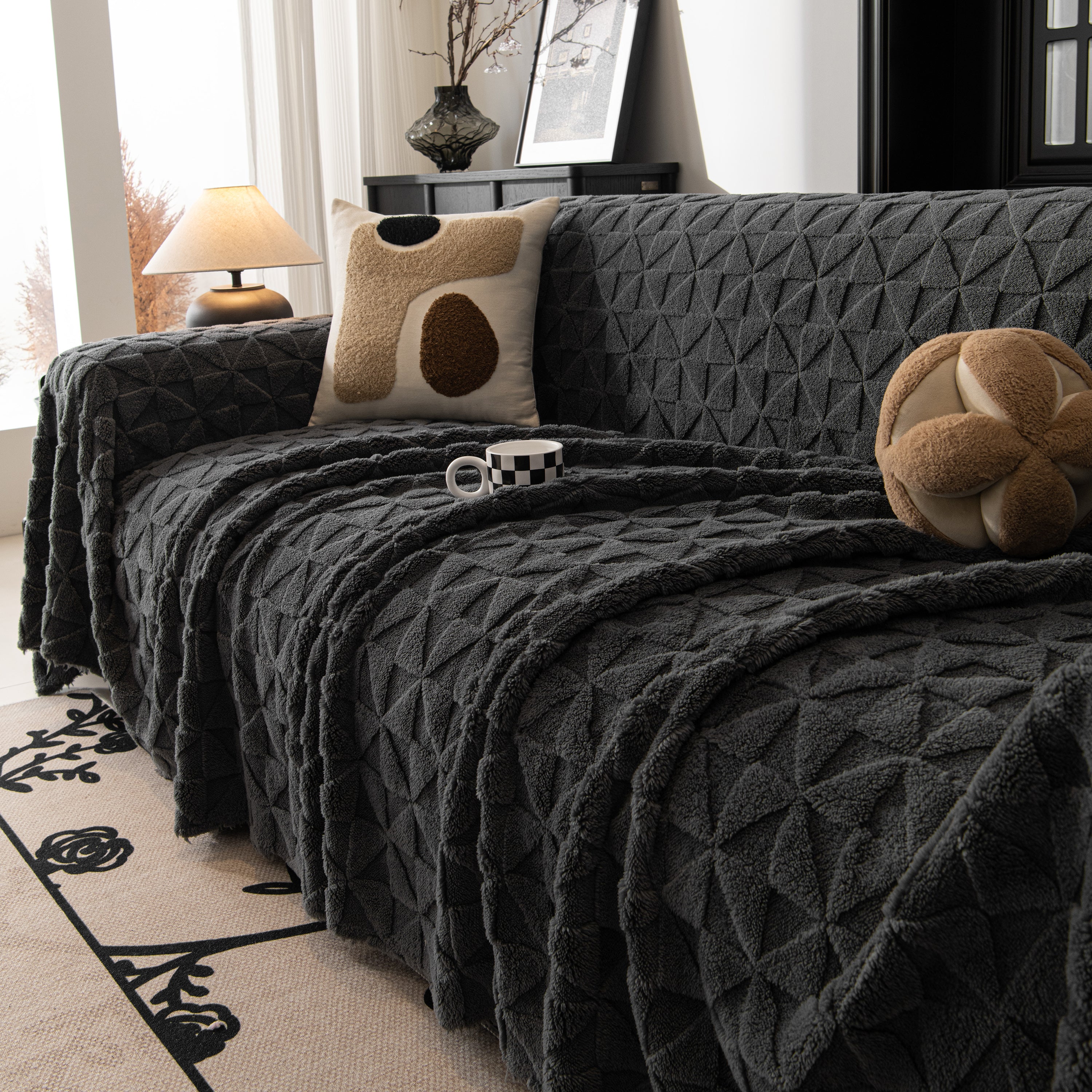 Plush Soft Couch Cover For Sofa And Furniture Lightweight Throw Blankets For Sectional Couch