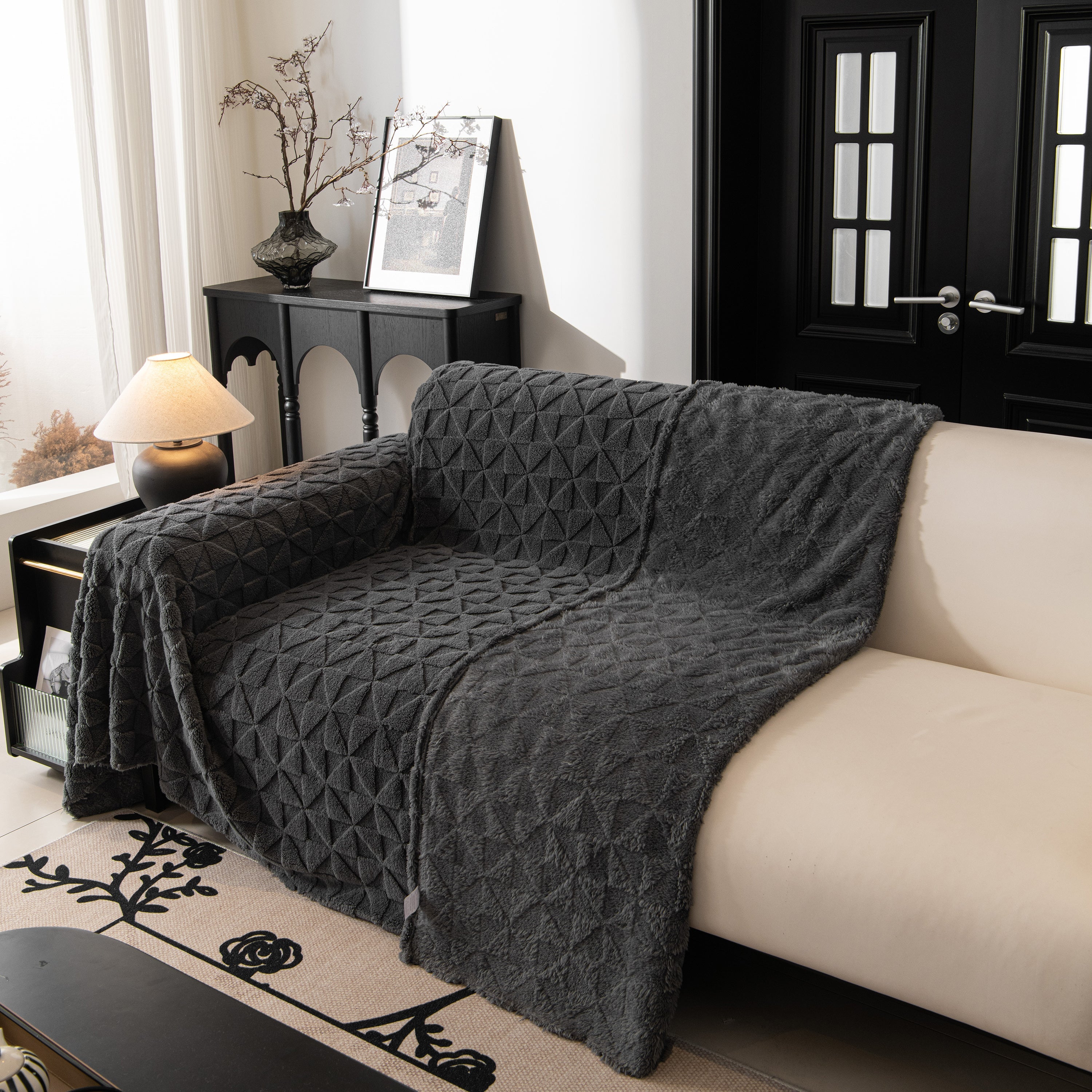Plush Soft Couch Cover For Sofa And Furniture Lightweight Throw Blankets For Sectional Couch