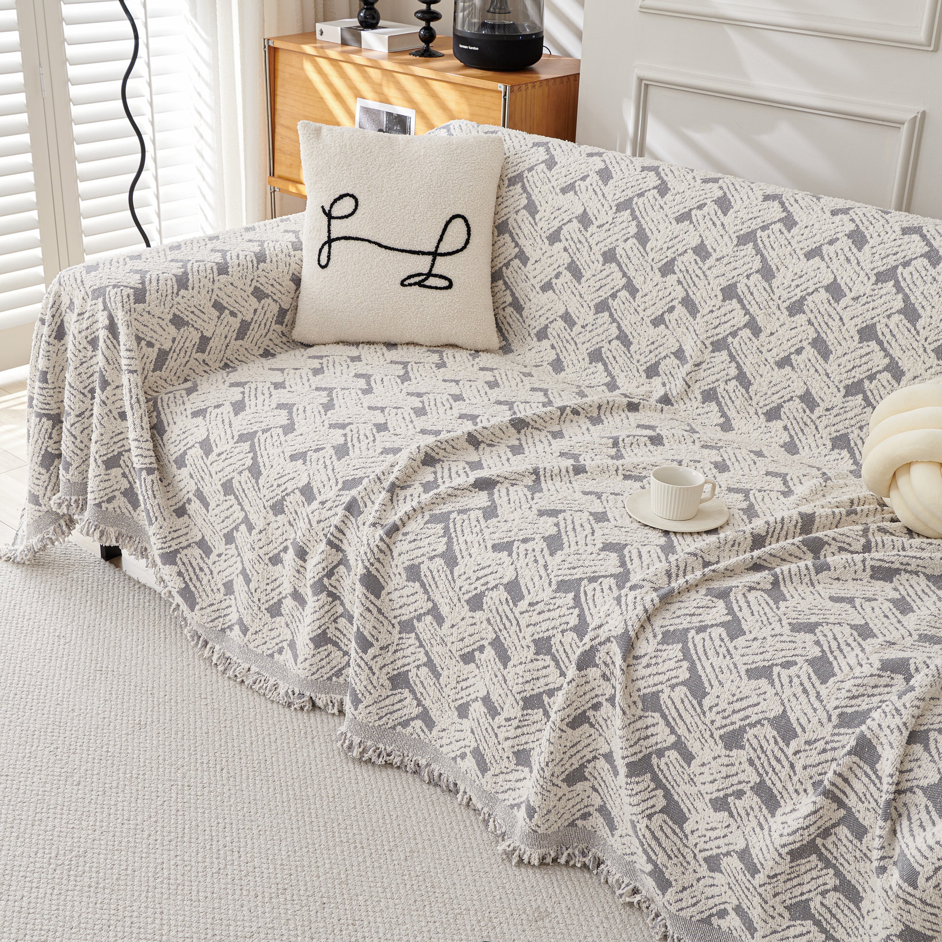 Oversized Reversible Couch Covers Sheet Blanket, L-shape U-shaped Sectional Protector For Cats Dogs