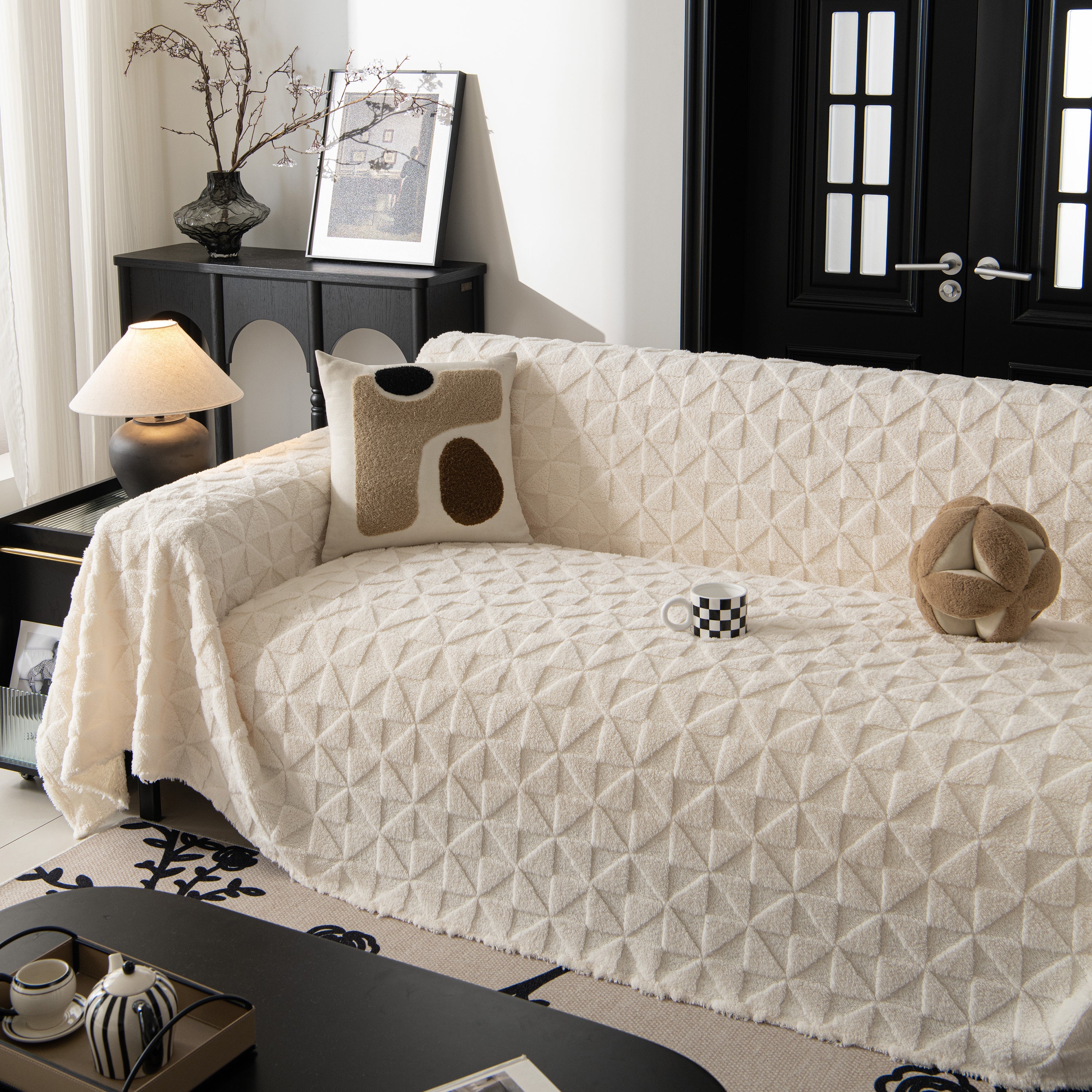 Plush Soft Couch Cover For Sofa And Furniture Lightweight Throw Blankets For Sectional Couch
