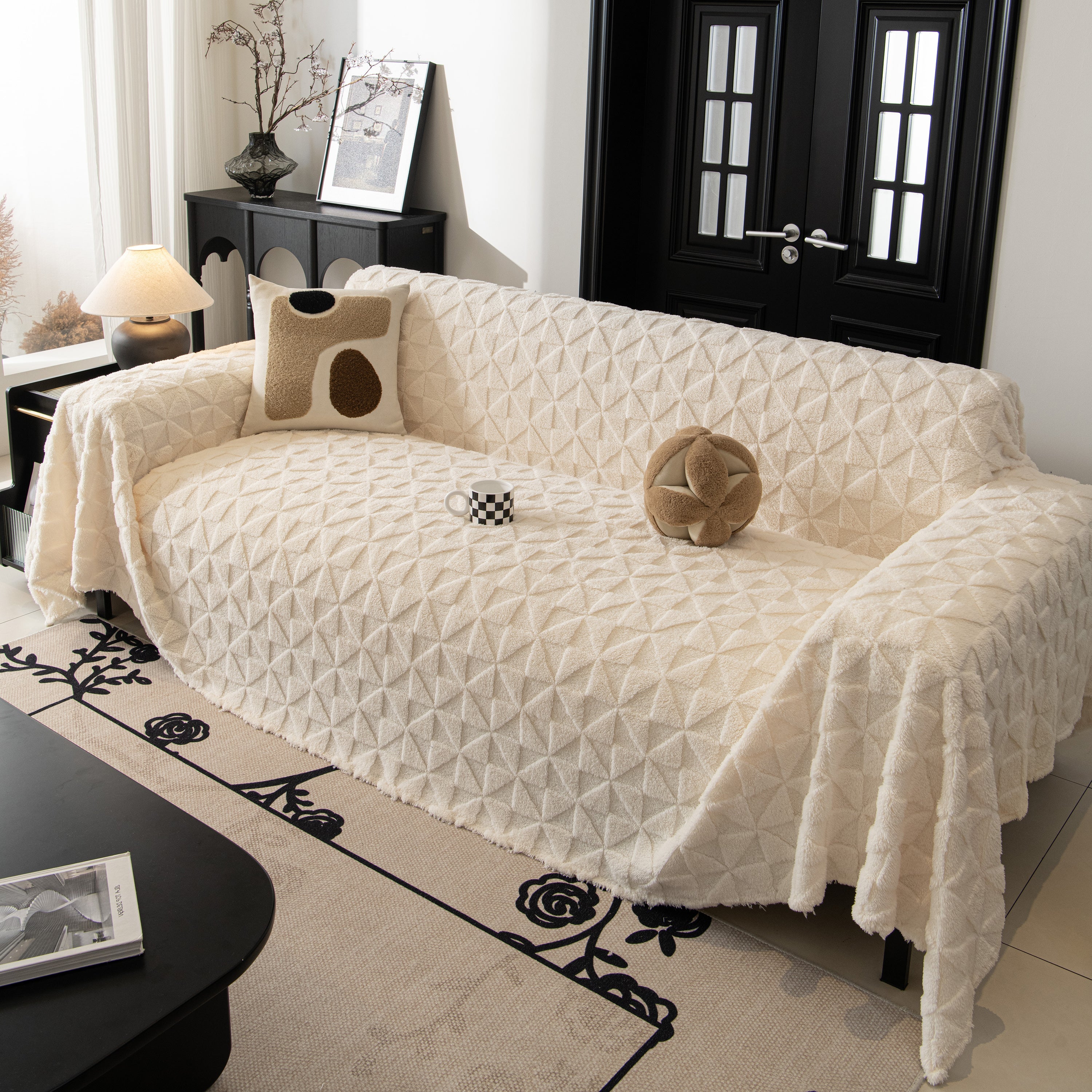 Plush Soft Couch Cover For Sofa And Furniture Lightweight Throw Blankets For Sectional Couch