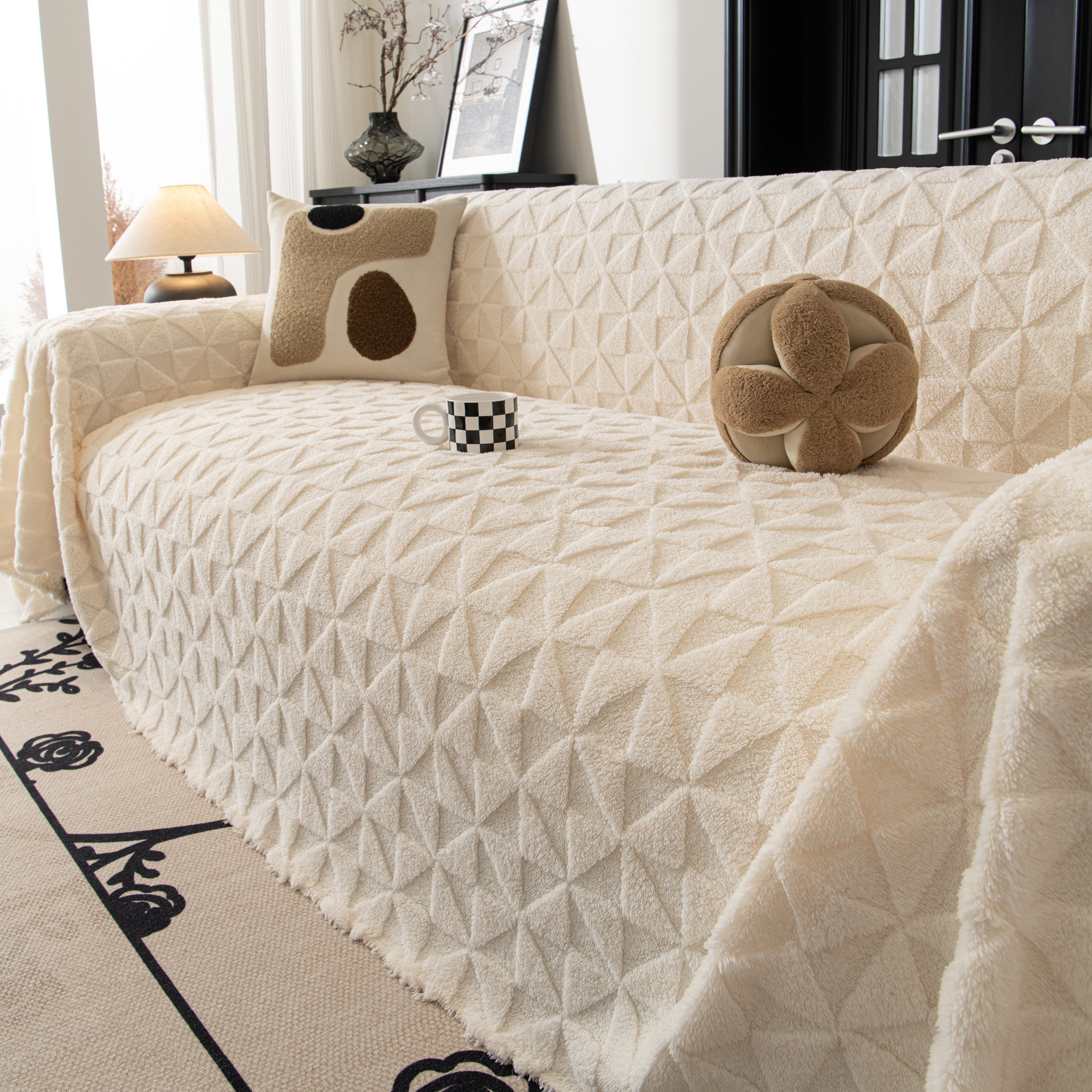Plush Soft Couch Cover For Sofa And Furniture Lightweight Throw Blankets For Sectional Couch