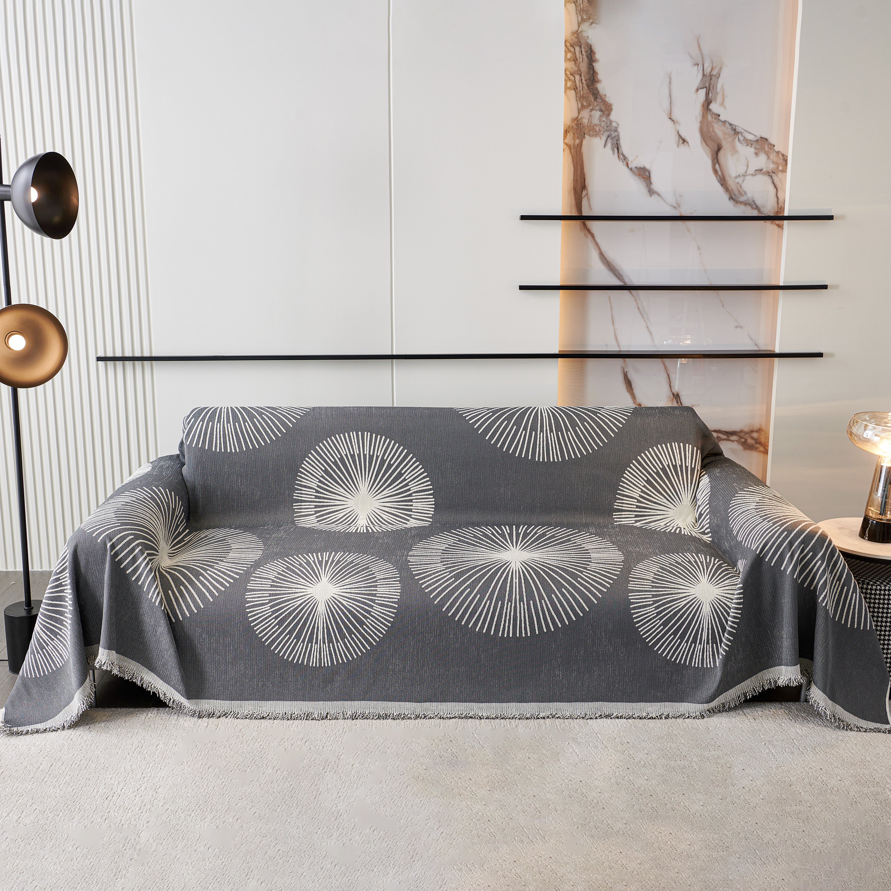Dandelion Reversible Striped Couch Throw Cover For Living Room Pet Sofa Slipcovers Couch Protector