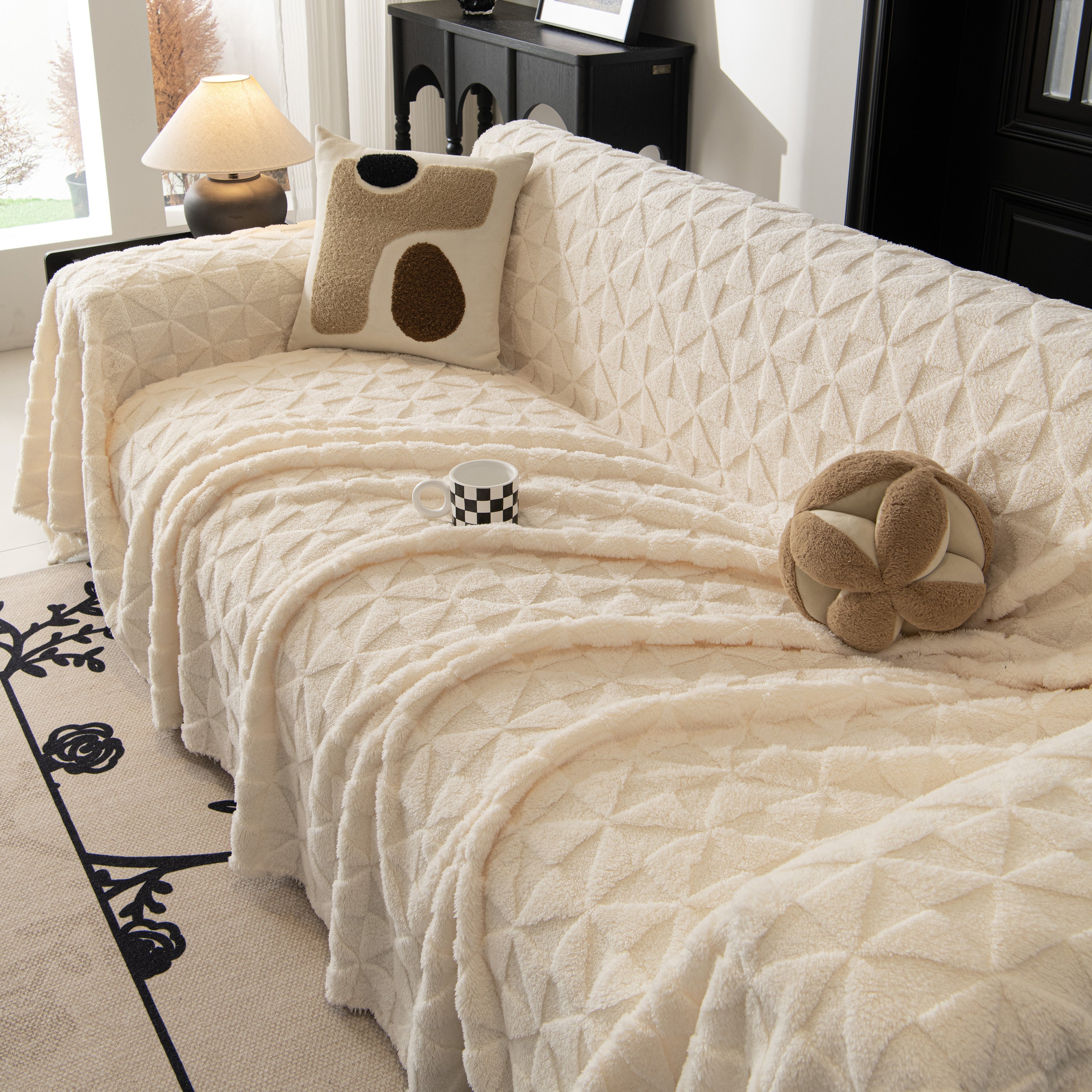 Plush Soft Couch Cover For Sofa And Furniture Lightweight Throw Blankets For Sectional Couch