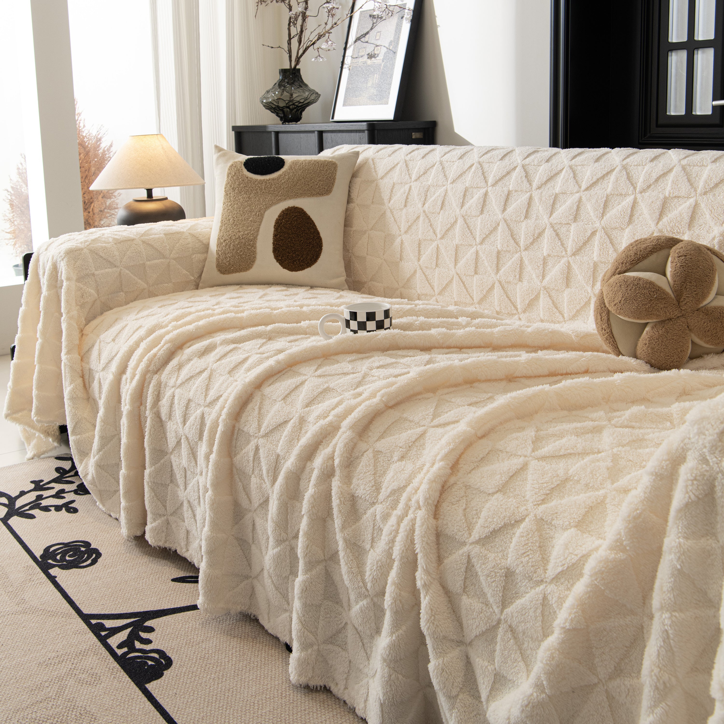 Plush Soft Couch Cover For Sofa And Furniture Lightweight Throw Blankets For Sectional Couch
