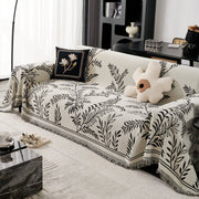 Modern Minimalist Chenille Willow Leaf Pattern Couch Cover Blanket, Luxurious Blankets For The Sofa