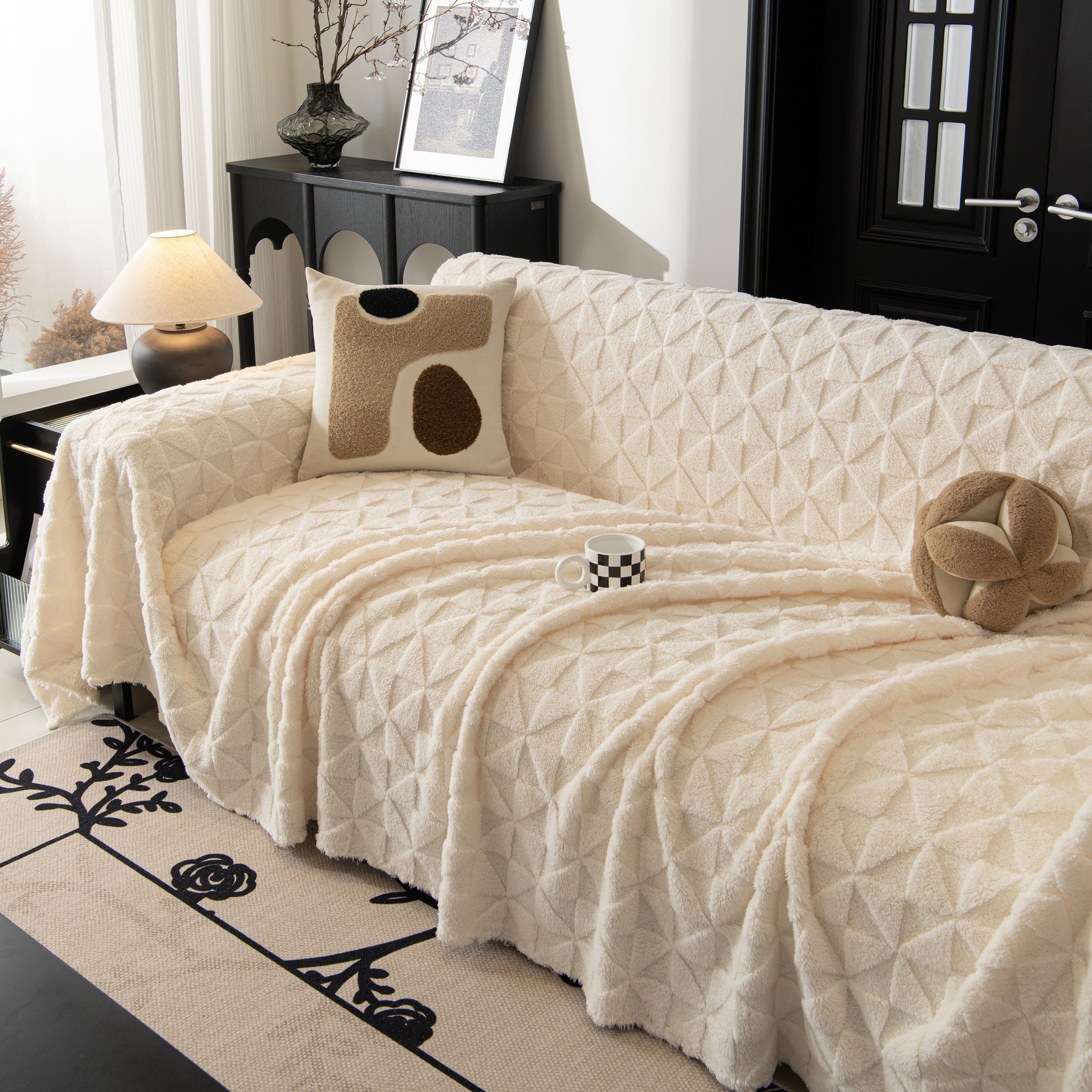 Plush Soft Couch Cover For Sofa And Furniture Lightweight Throw Blankets For Sectional Couch