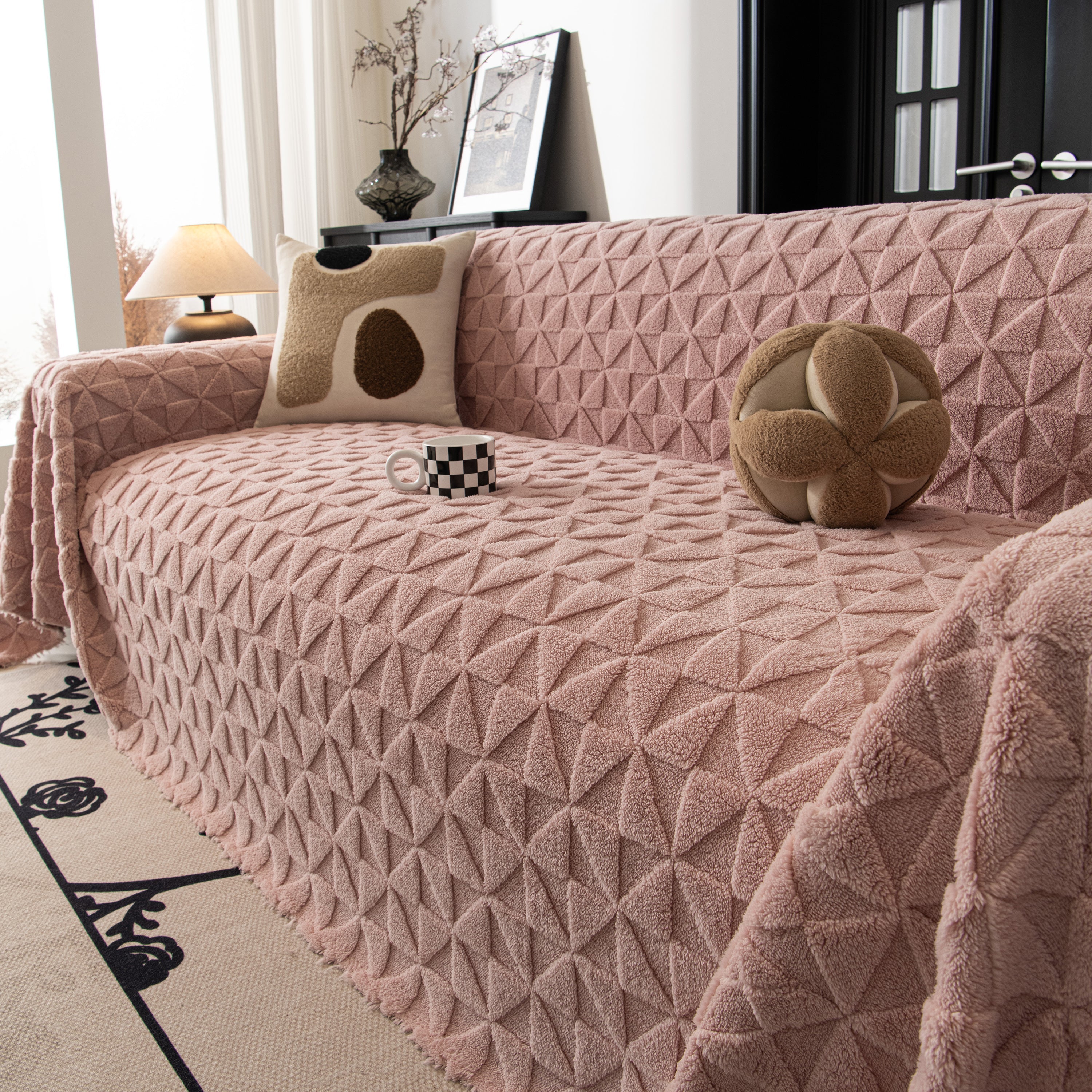 Plush Soft Couch Cover For Sofa And Furniture Lightweight Throw Blankets For Sectional Couch