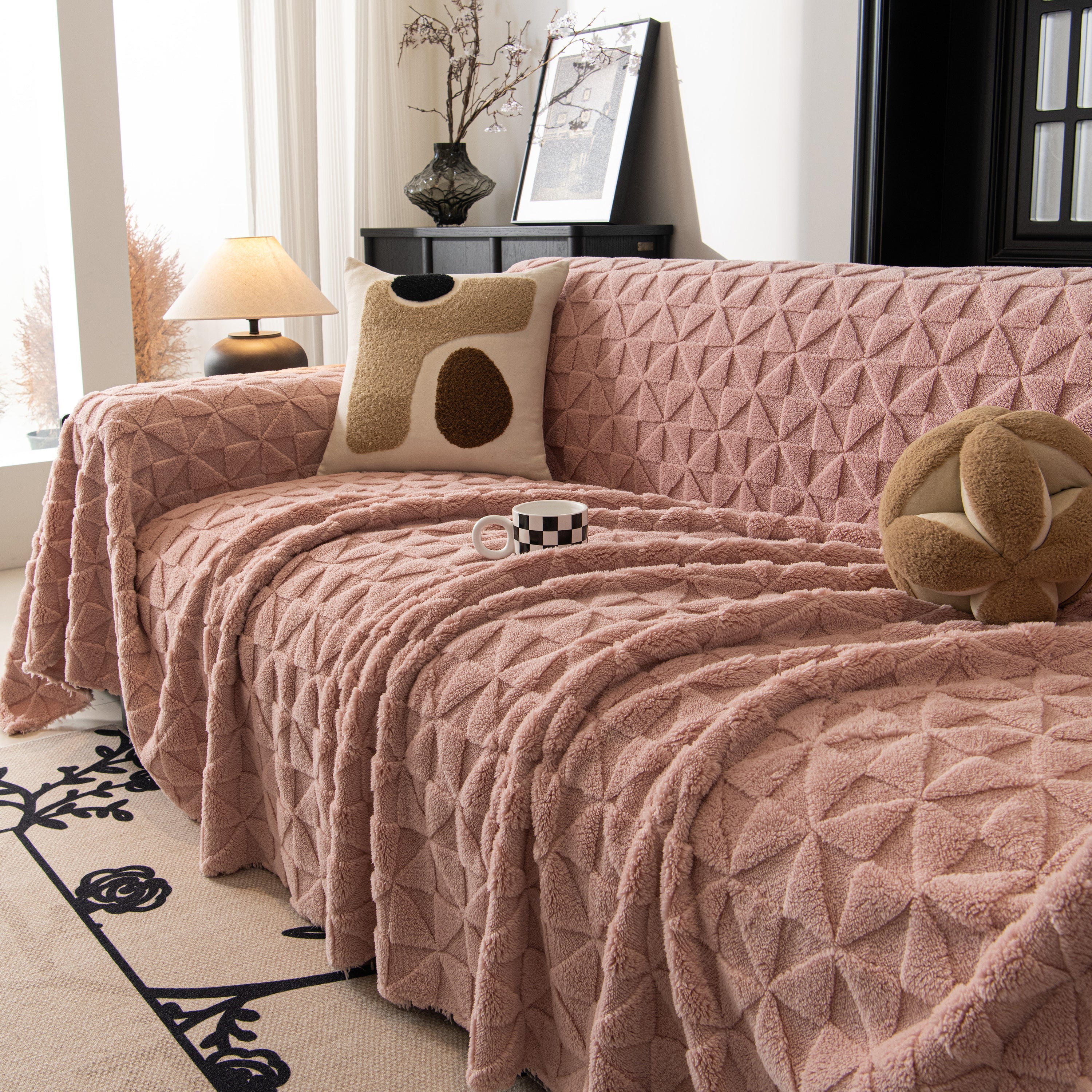 Plush Soft Couch Cover For Sofa And Furniture Lightweight Throw Blankets For Sectional Couch