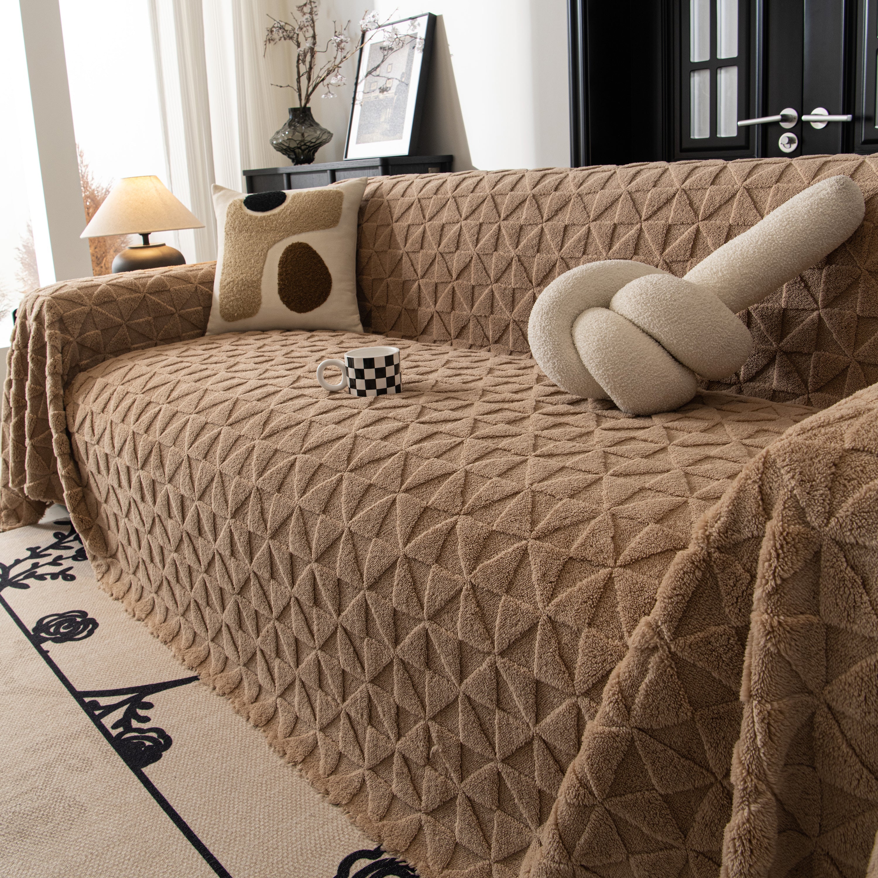 Plush Soft Couch Cover For Sofa And Furniture Lightweight Throw Blankets For Sectional Couch