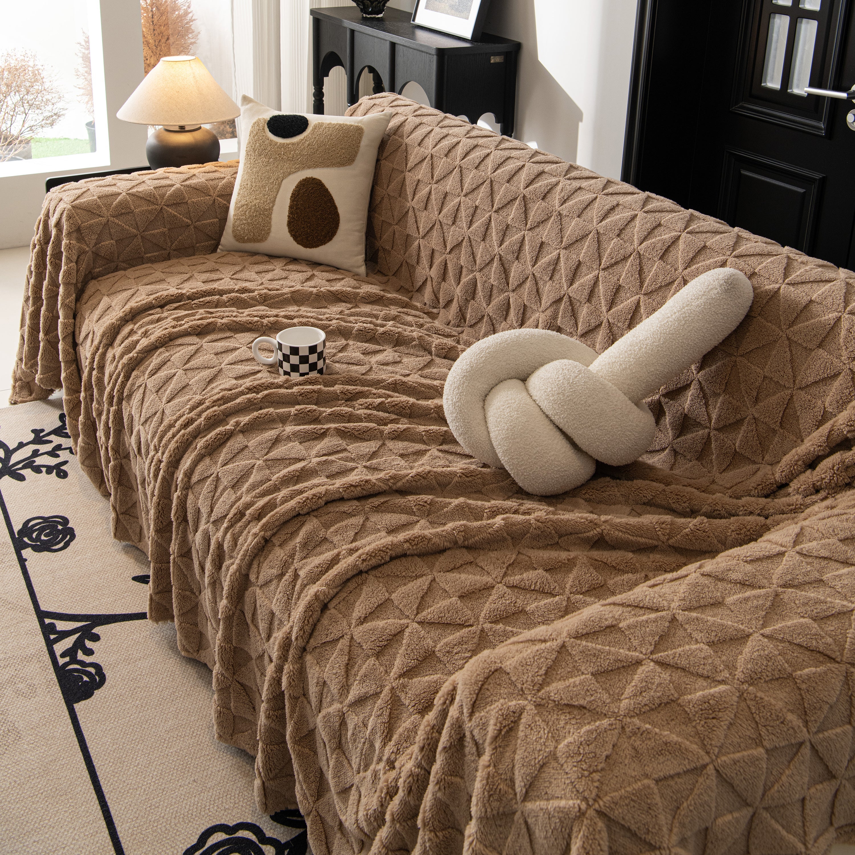 Plush Soft Couch Cover For Sofa And Furniture Lightweight Throw Blankets For Sectional Couch