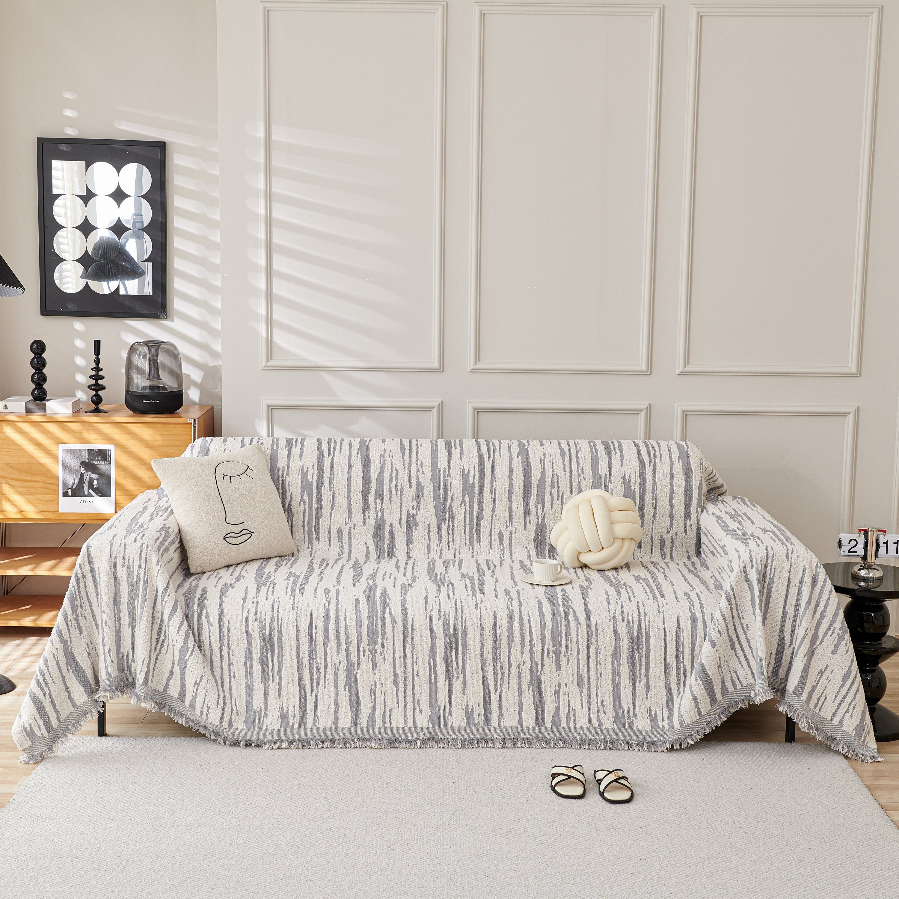 Reversible Sofa Throw Blanket, Couch Cover Sofa Slipcover For Most Shape Sofas