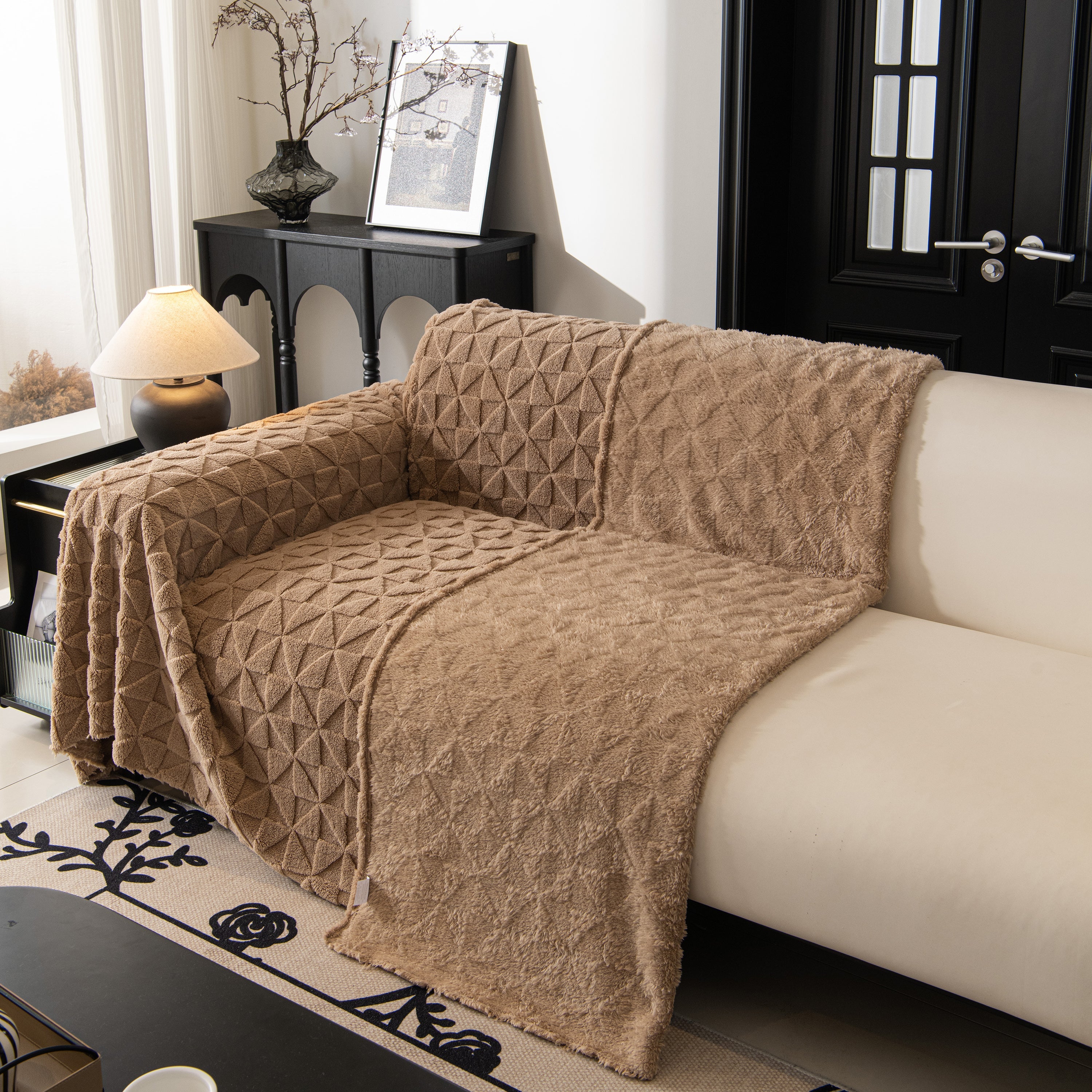 Plush Soft Couch Cover For Sofa And Furniture Lightweight Throw Blankets For Sectional Couch