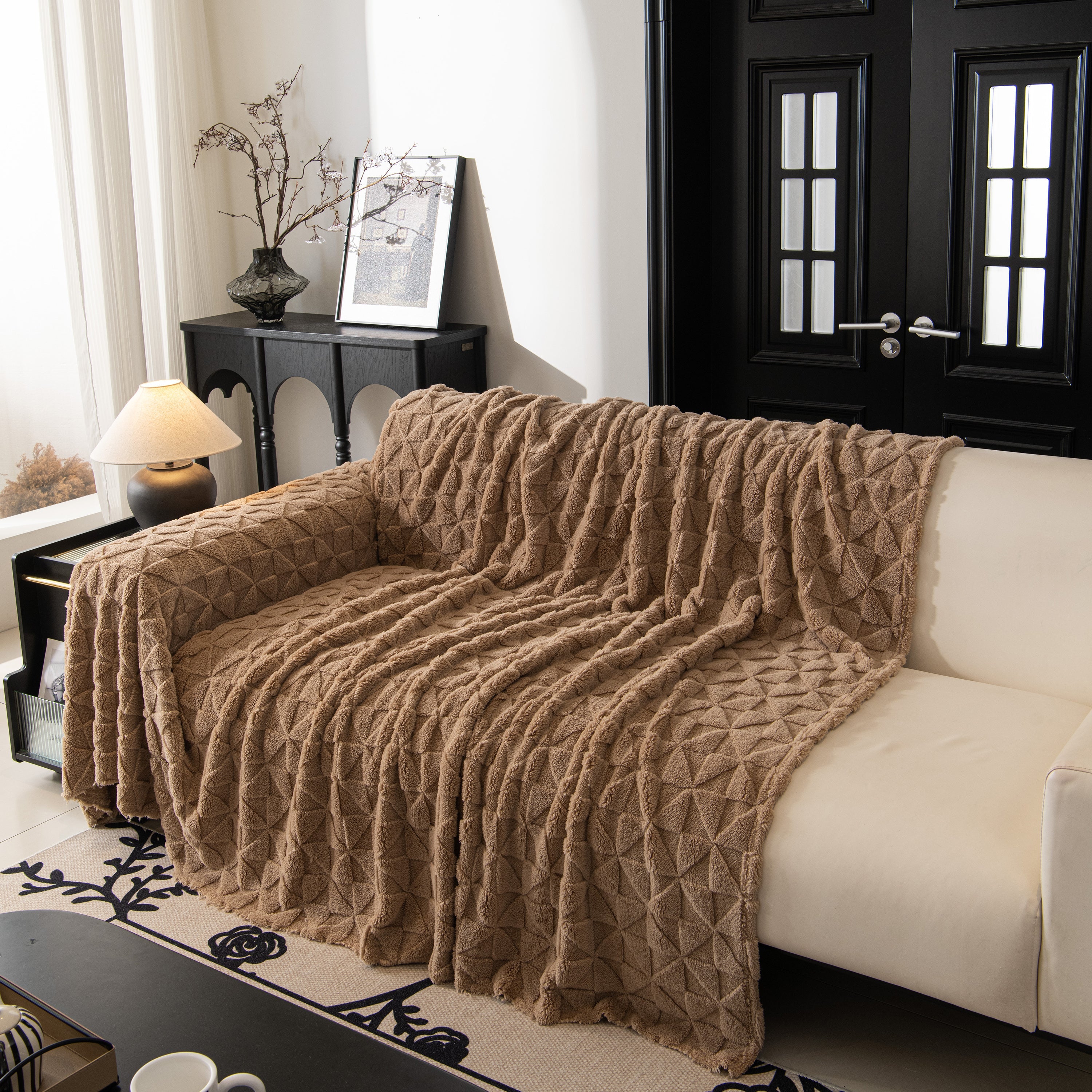 Plush Soft Couch Cover For Sofa And Furniture Lightweight Throw Blankets For Sectional Couch