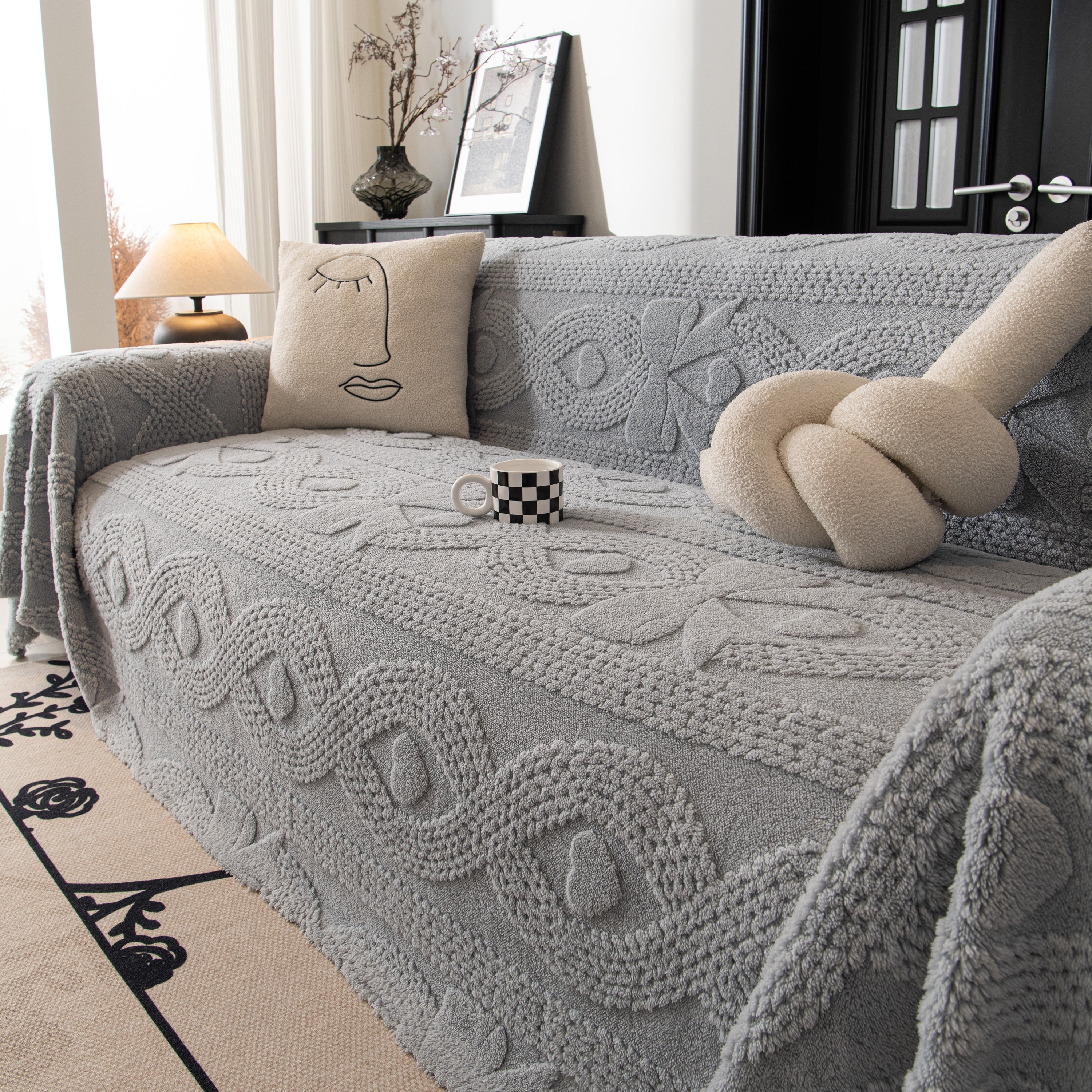 Soft Plush Fleece Throw Blanket For Couch Solid Cute Warm Couch Cover Blanket For Winter