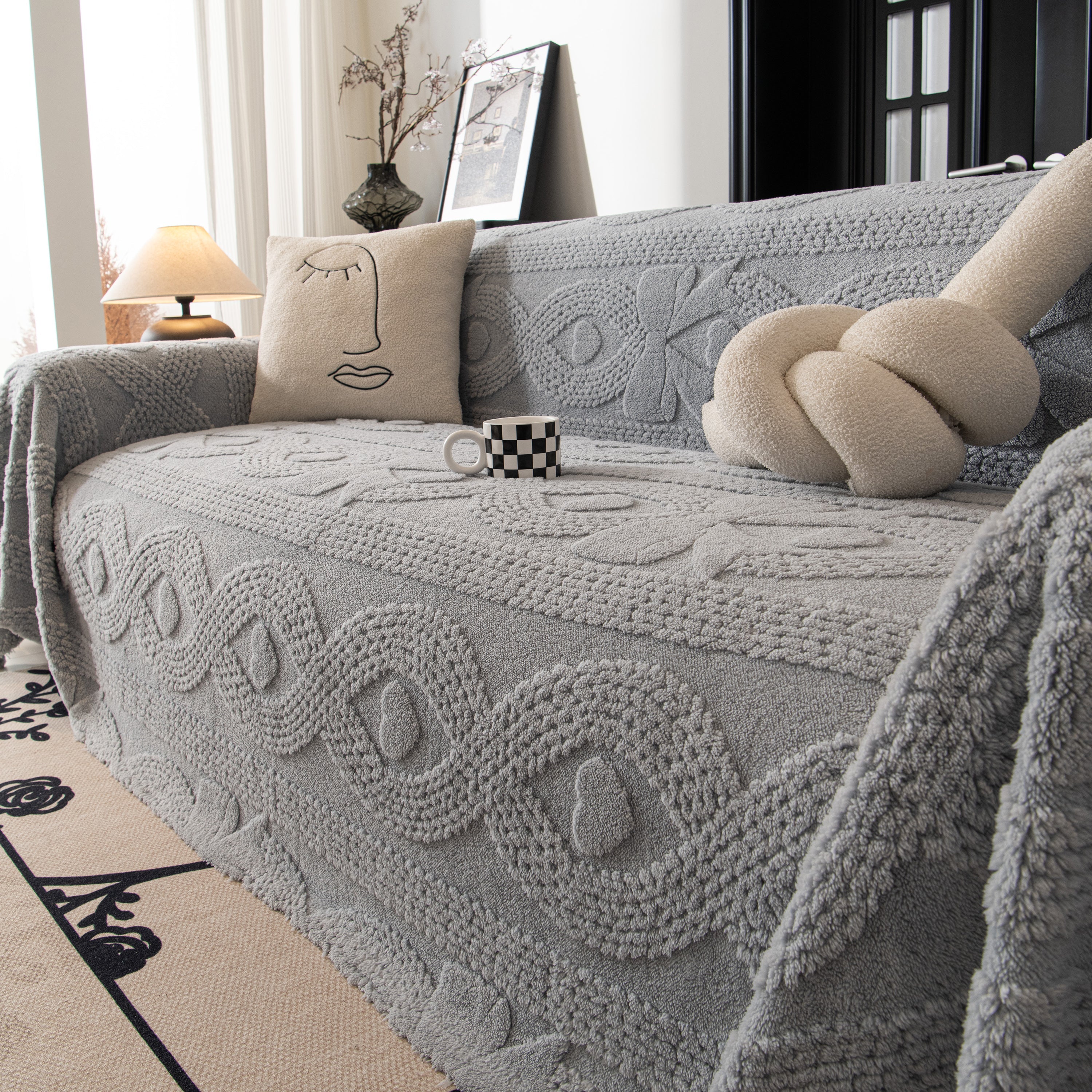 Soft Plush Fleece Throw Blanket For Couch Solid Cute Warm Couch Cover Blanket For Winter