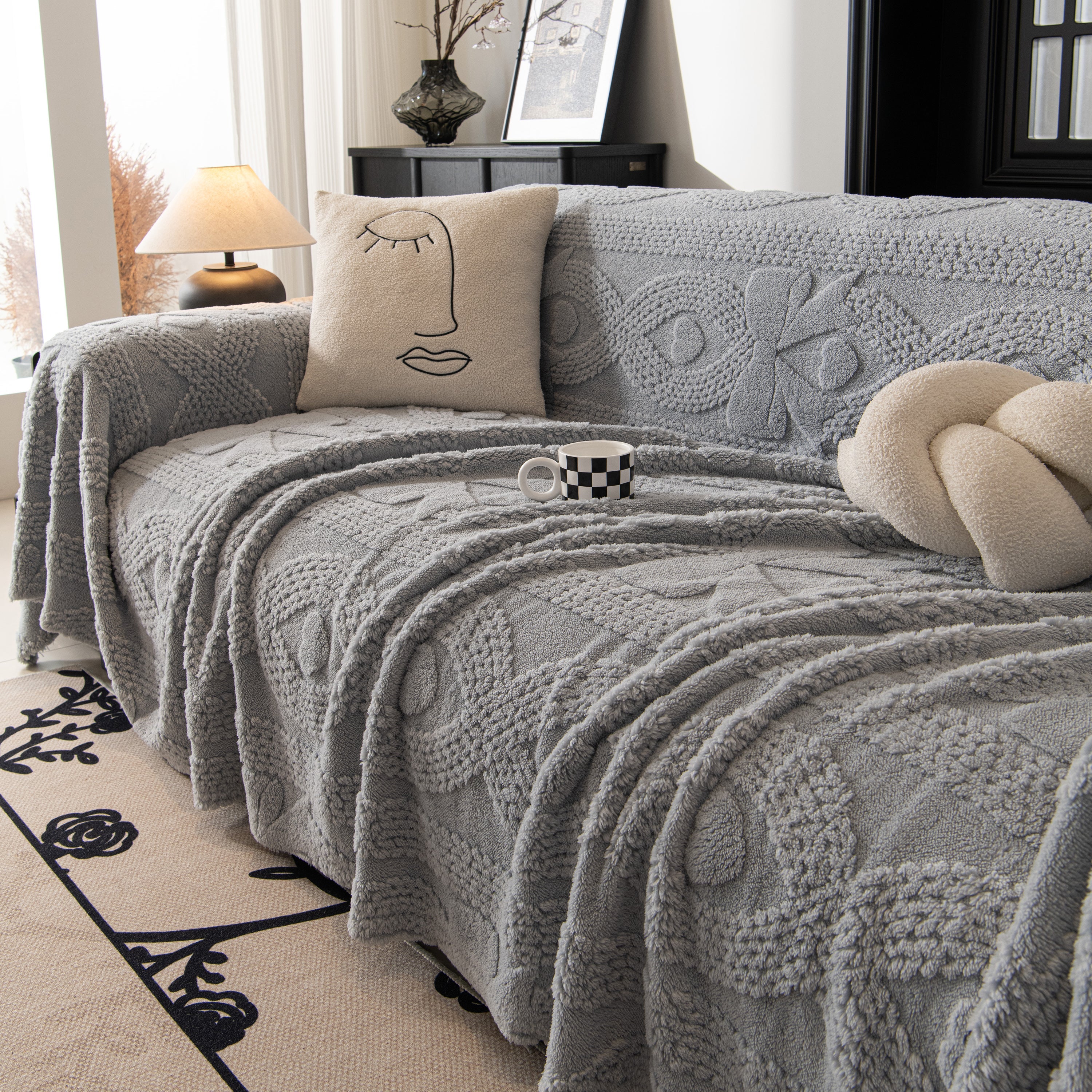 Soft Plush Fleece Throw Blanket For Couch Solid Cute Warm Couch Cover Blanket For Winter