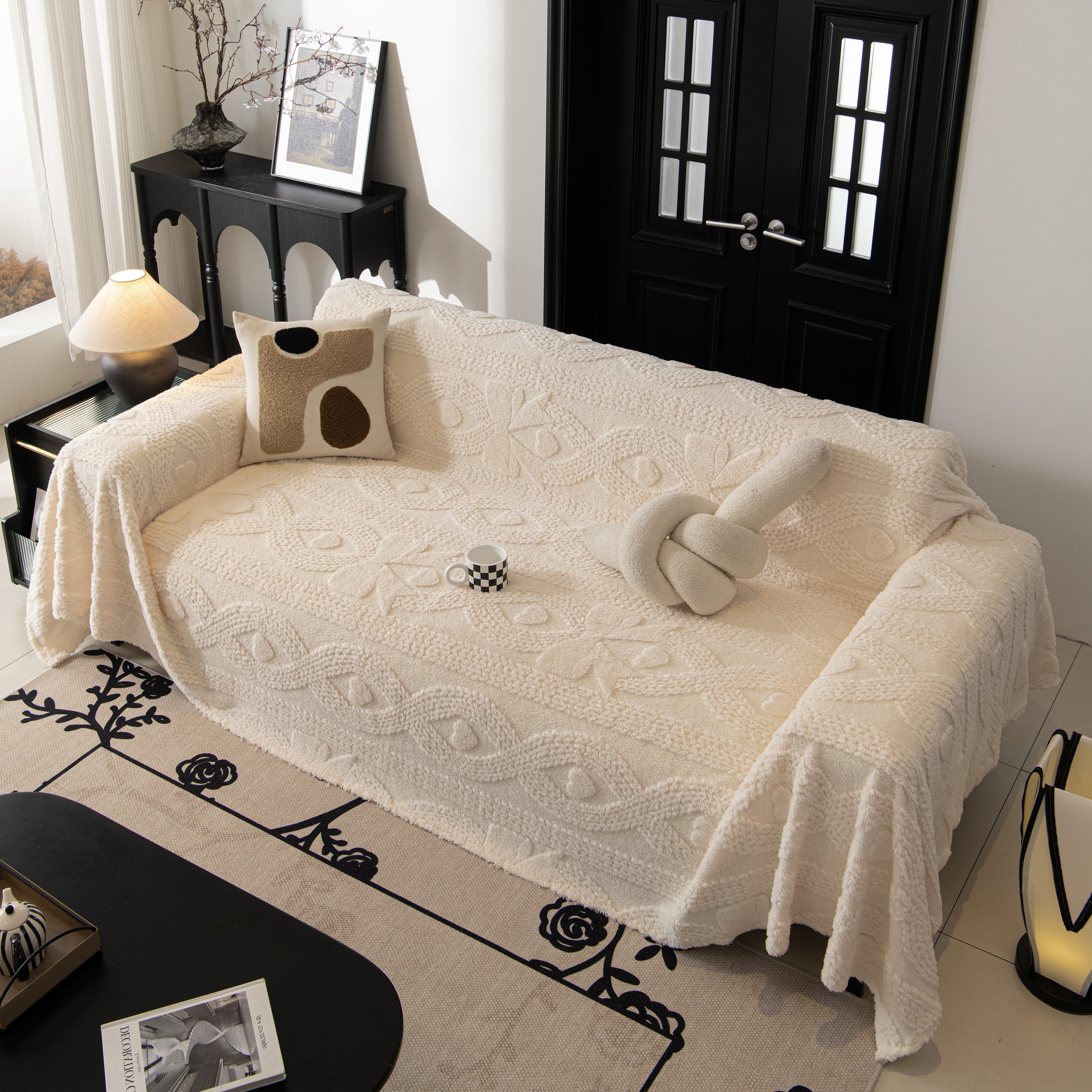 Soft Plush Fleece Throw Blanket For Couch Solid Cute Warm Couch Cover Blanket For Winter