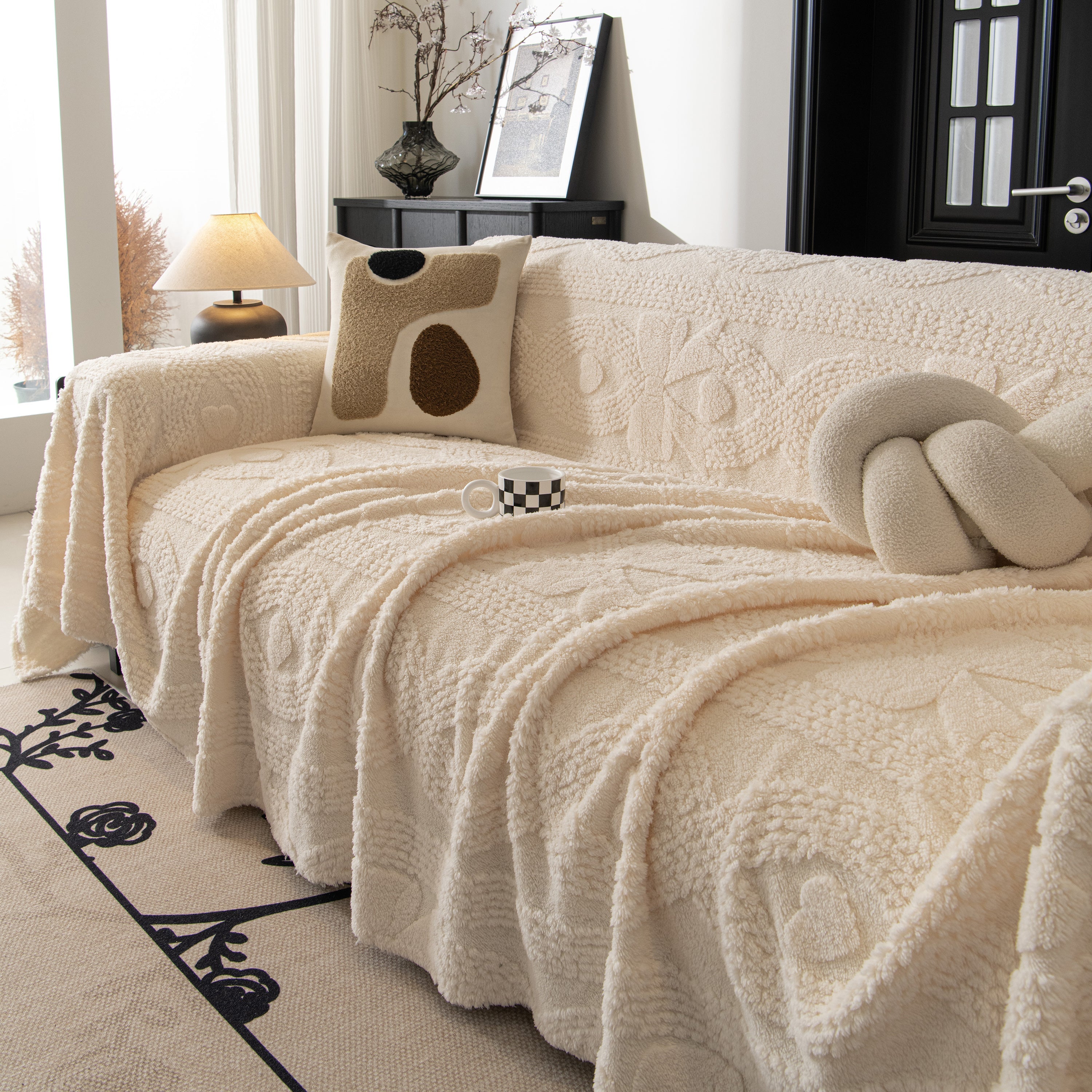 Soft Plush Fleece Throw Blanket For Couch Solid Cute Warm Couch Cover Blanket For Winter