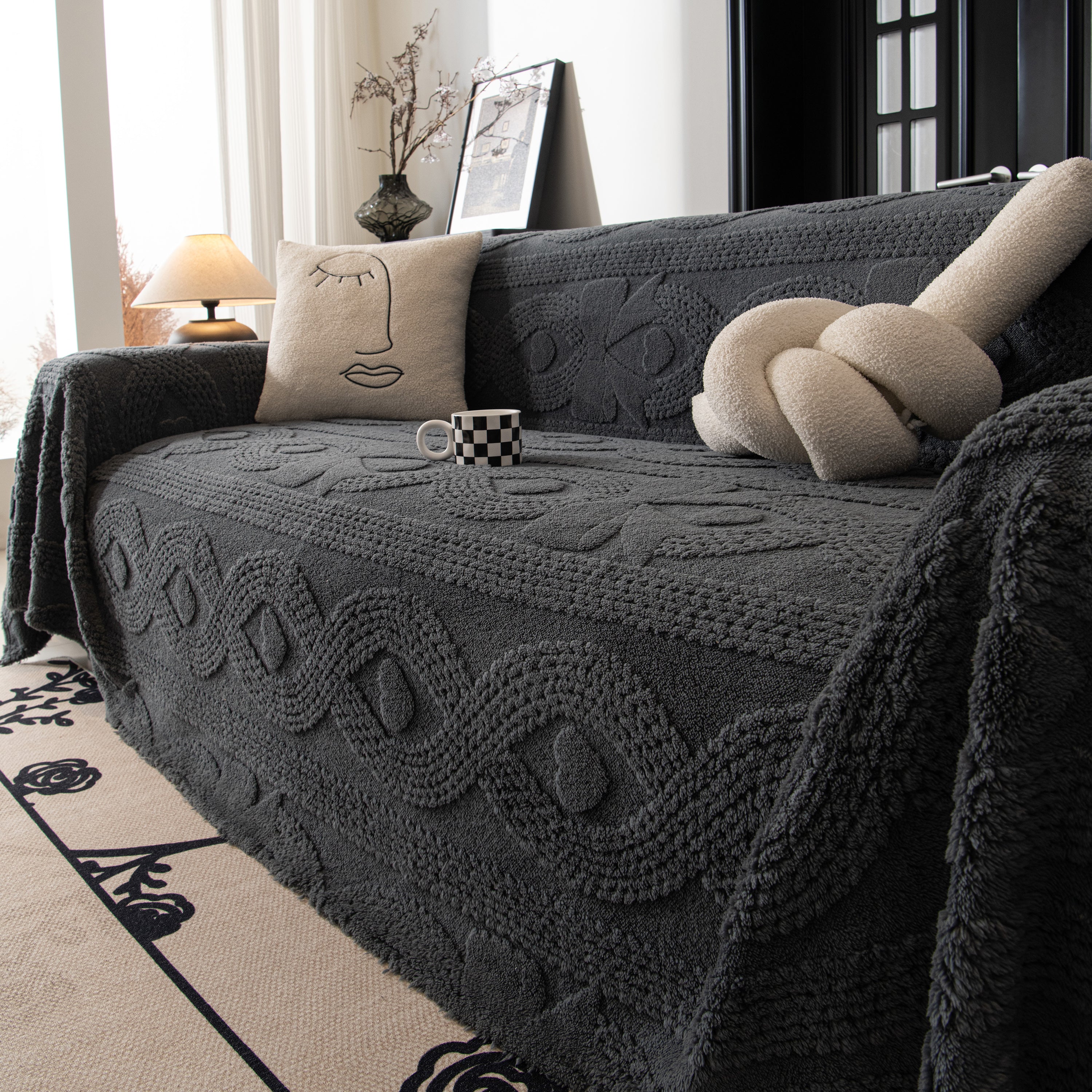 Soft Plush Fleece Throw Blanket For Couch Solid Cute Warm Couch Cover Blanket For Winter