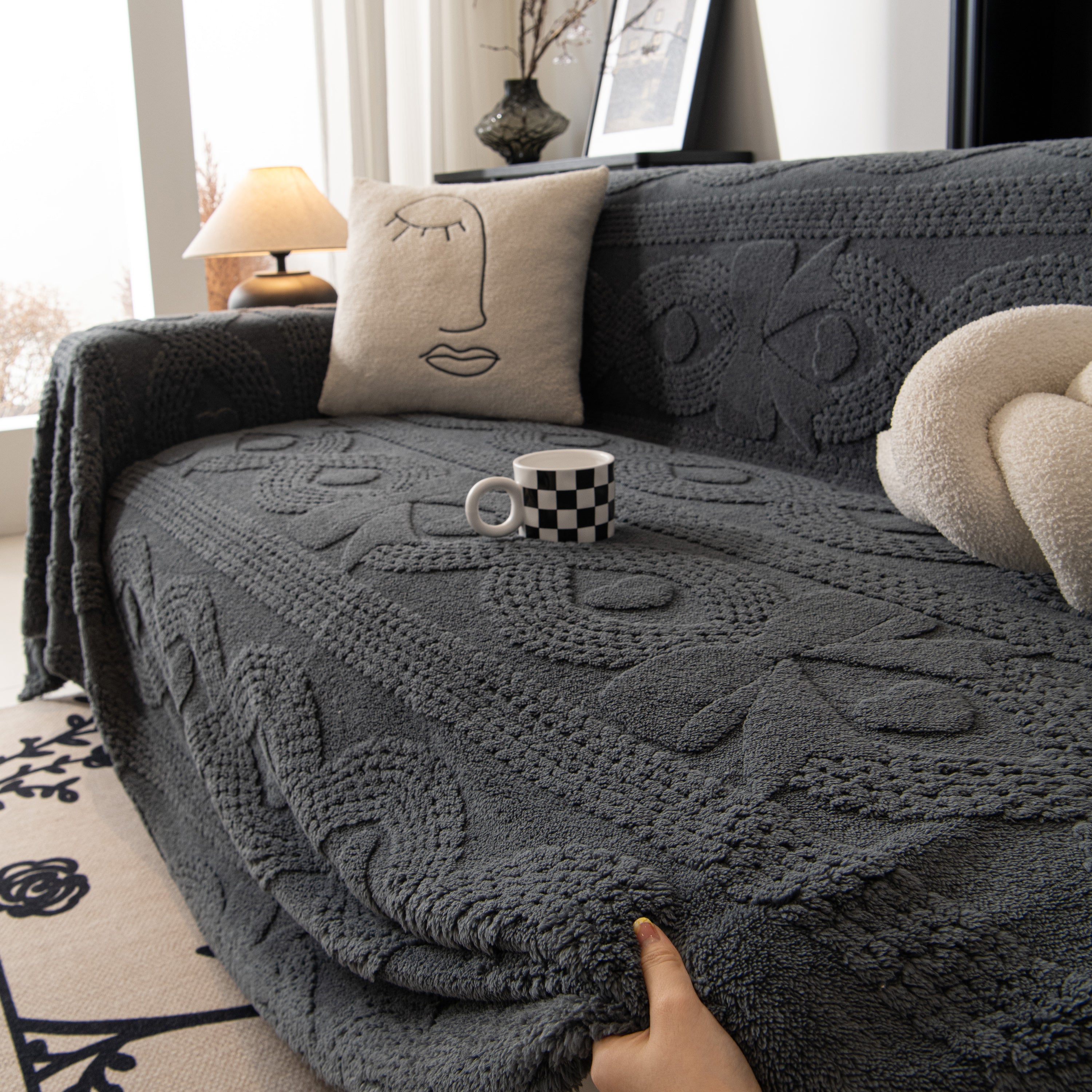 Soft Plush Fleece Throw Blanket For Couch Solid Cute Warm Couch Cover Blanket For Winter