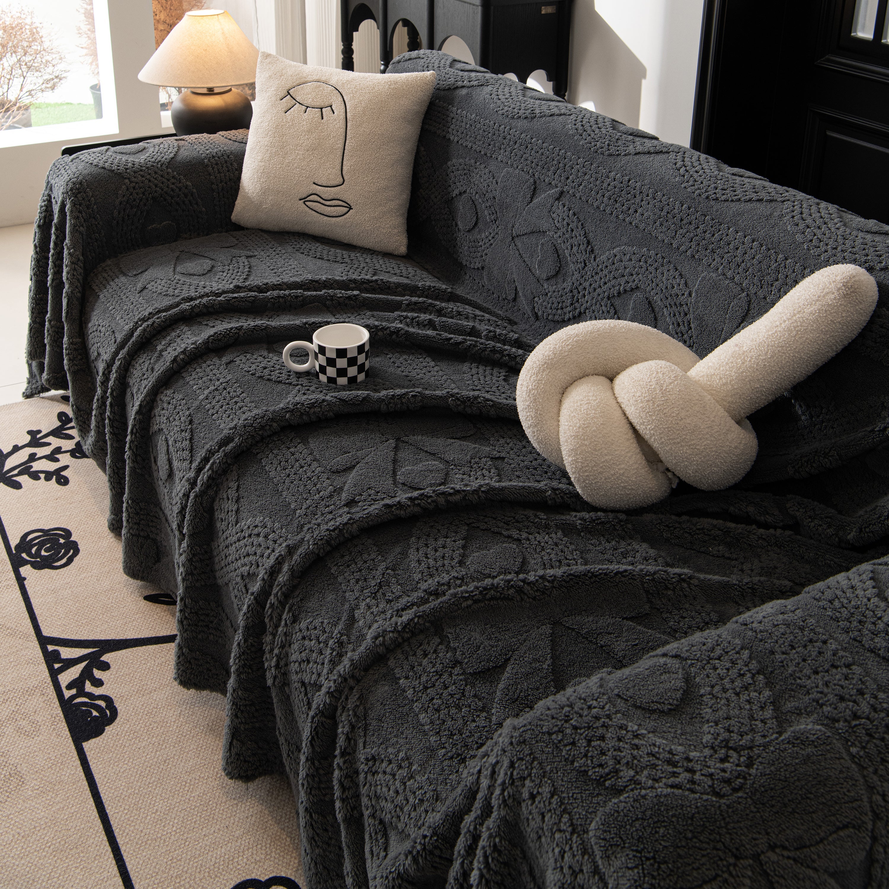 Soft Plush Fleece Throw Blanket For Couch Solid Cute Warm Couch Cover Blanket For Winter