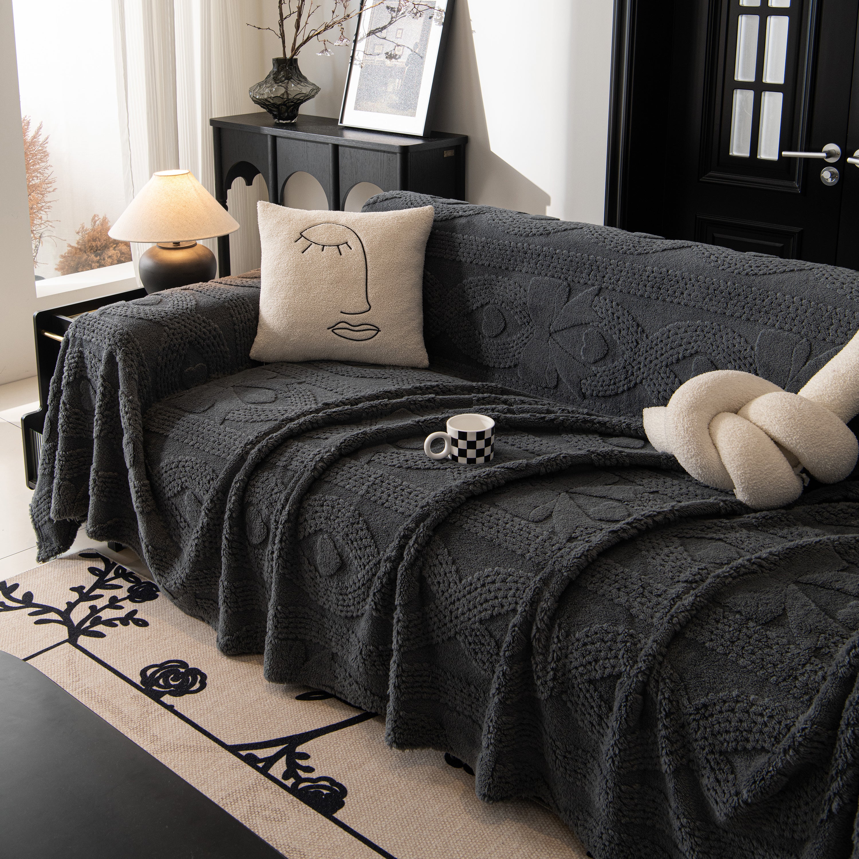 Soft Plush Fleece Throw Blanket For Couch Solid Cute Warm Couch Cover Blanket For Winter