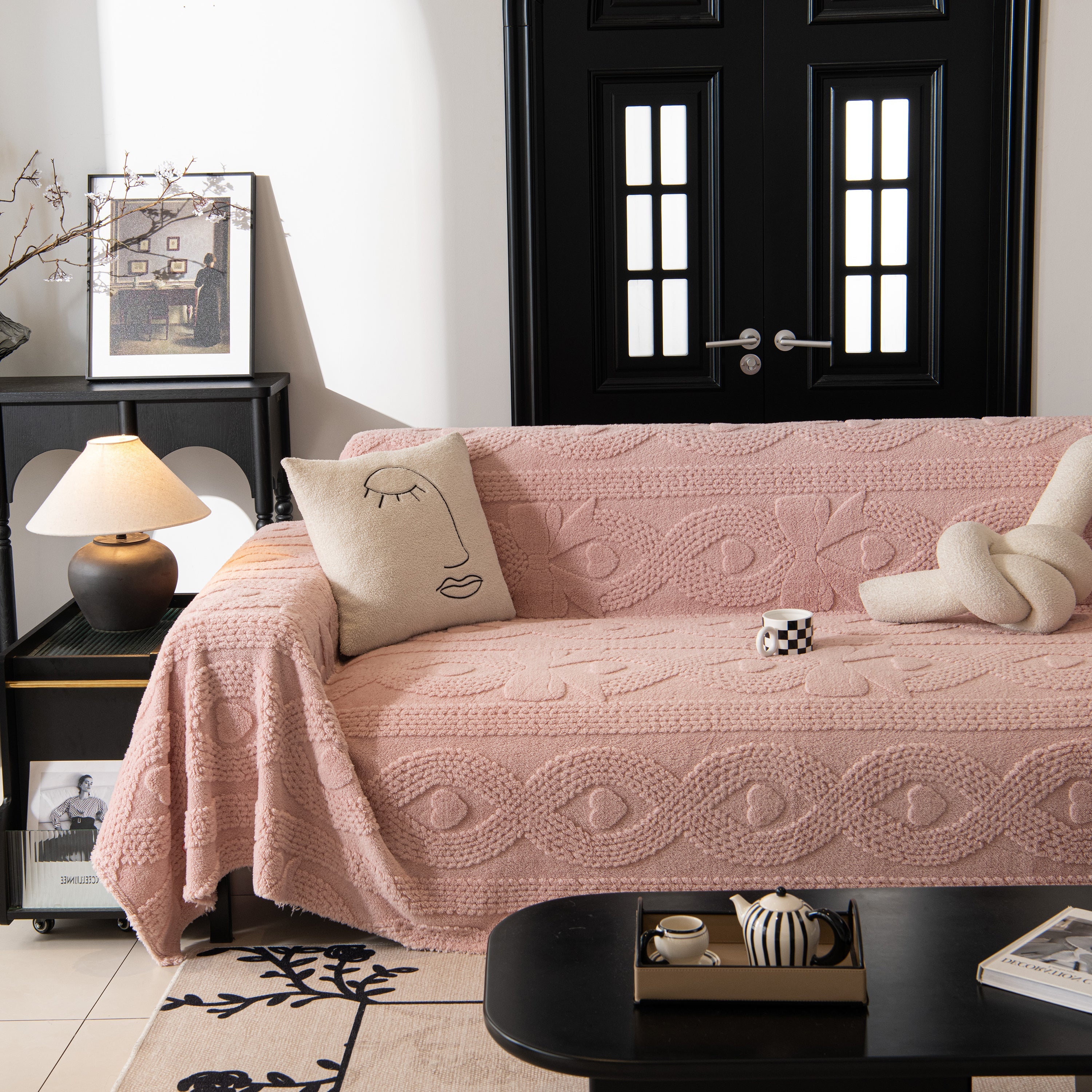 Soft Plush Fleece Throw Blanket For Couch Solid Cute Warm Couch Cover Blanket For Winter