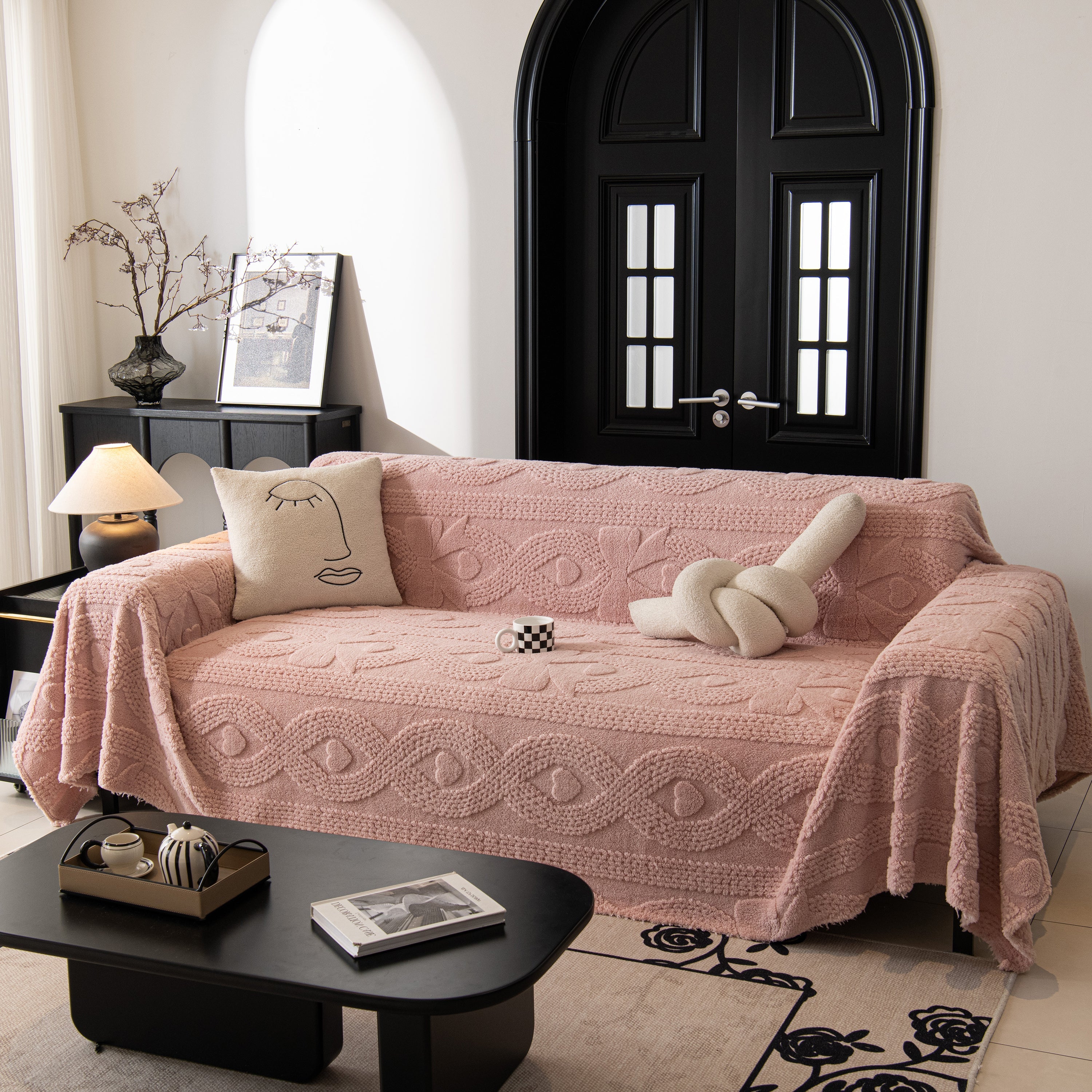Soft Plush Fleece Throw Blanket For Couch Solid Cute Warm Couch Cover Blanket For Winter