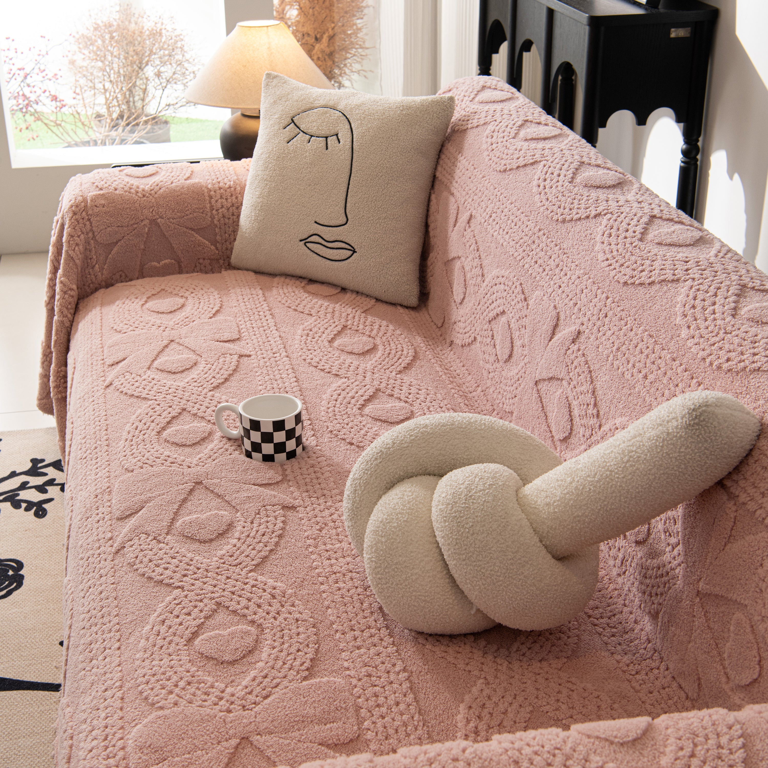 Soft Plush Fleece Throw Blanket For Couch Solid Cute Warm Couch Cover Blanket For Winter