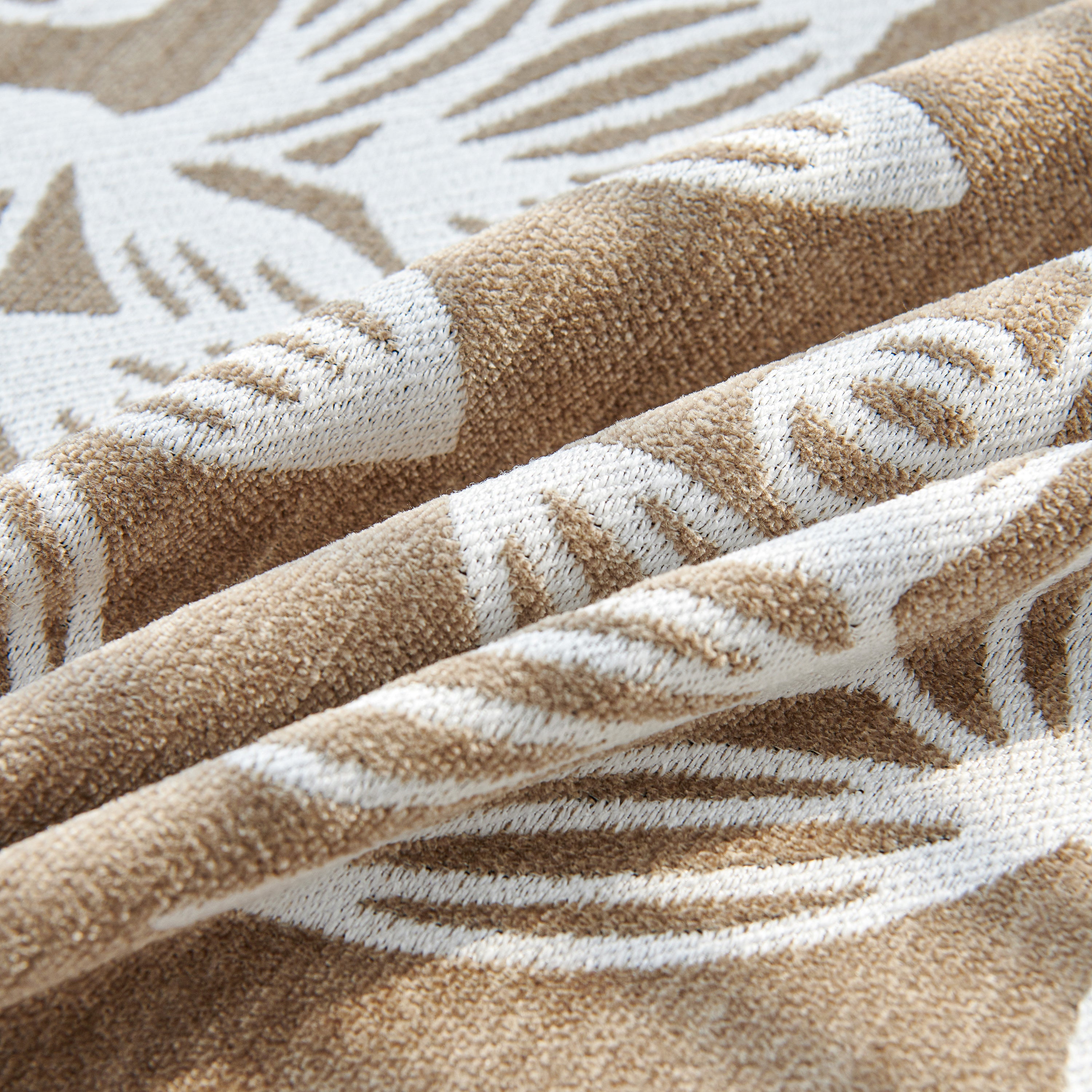 Floral Symphony Couch Throw Cover With Tassel, Chenille Sofa Cover With Leafy Melodies For Sectional