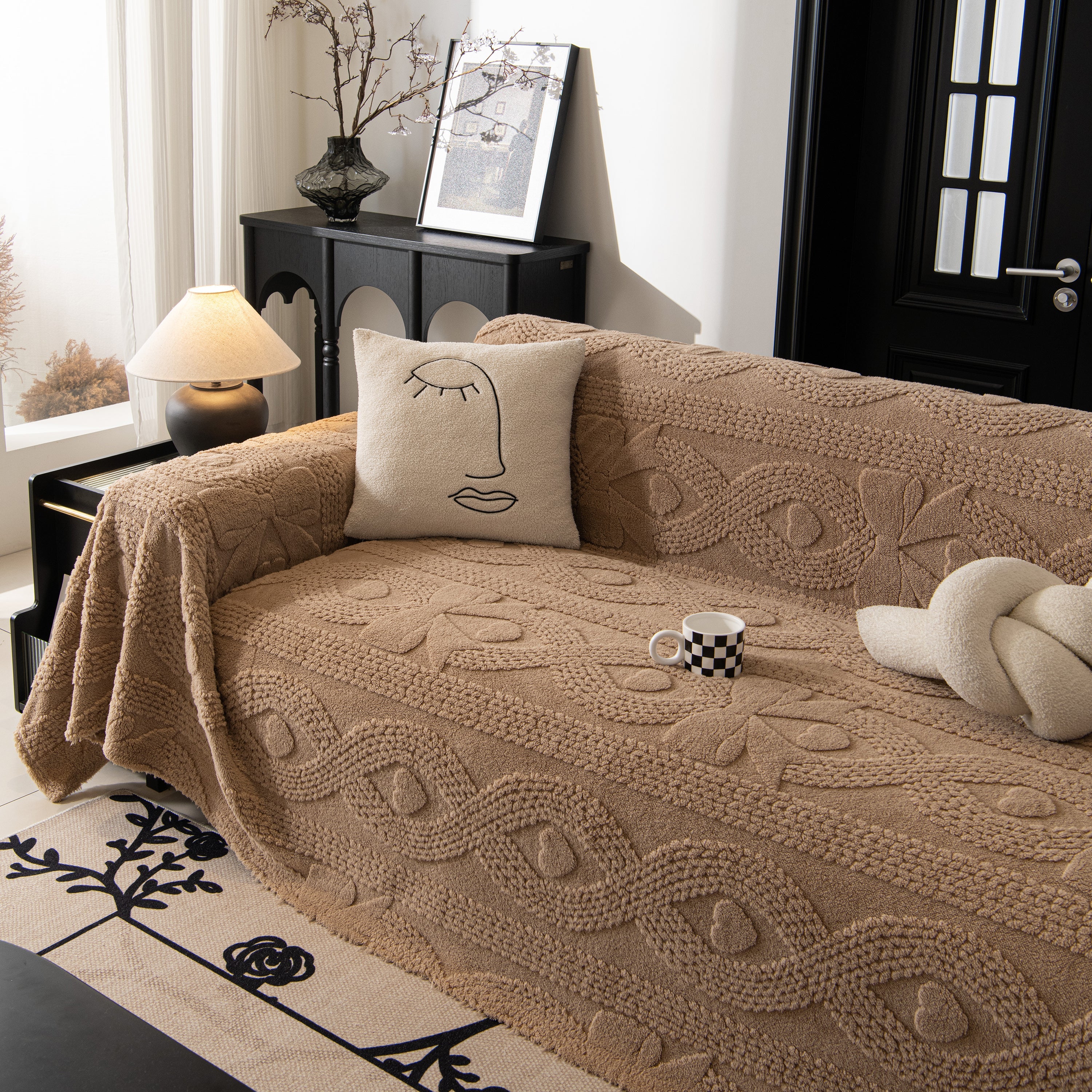 Soft Plush Fleece Throw Blanket For Couch Solid Cute Warm Couch Cover Blanket For Winter