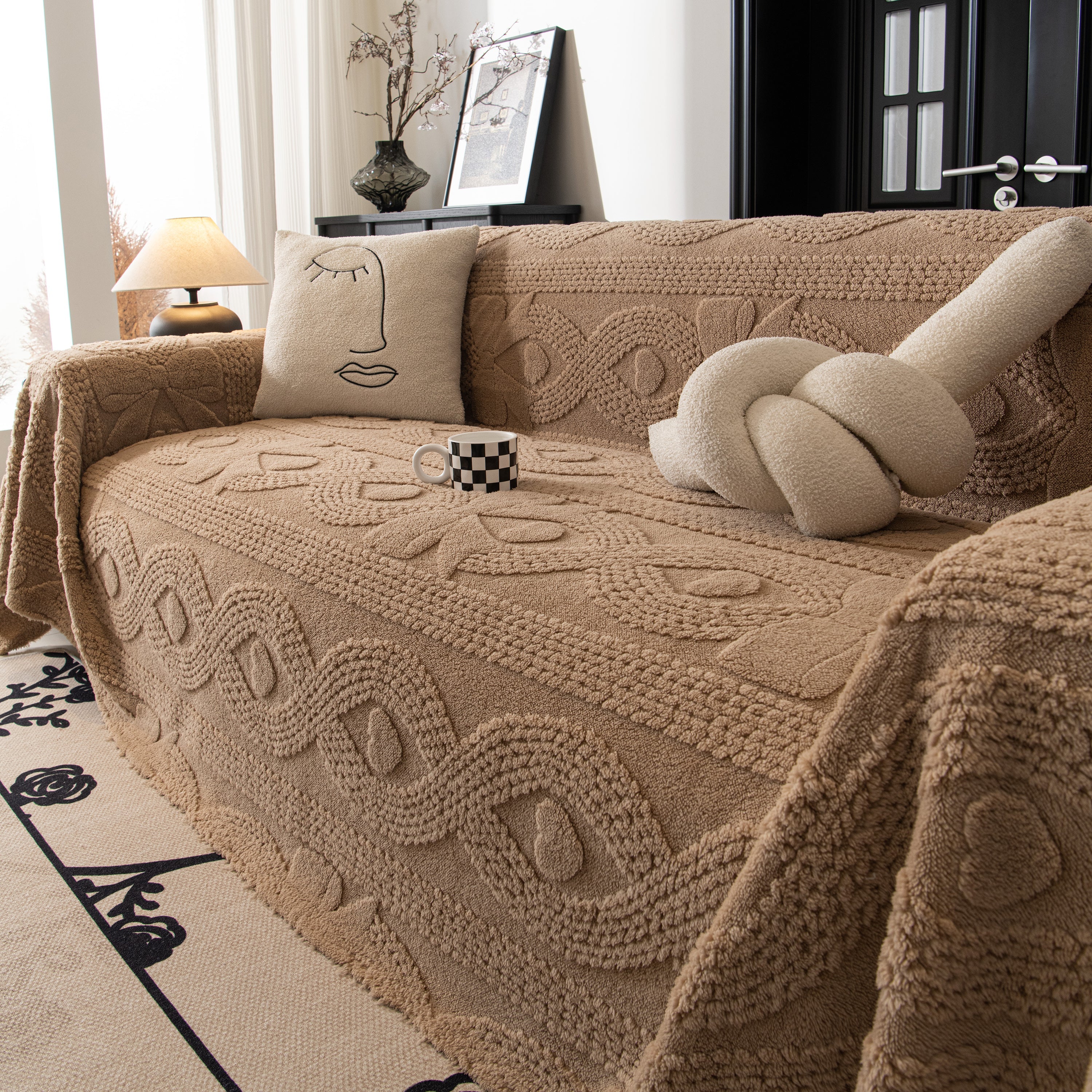 Soft Plush Fleece Throw Blanket For Couch Solid Cute Warm Couch Cover Blanket For Winter