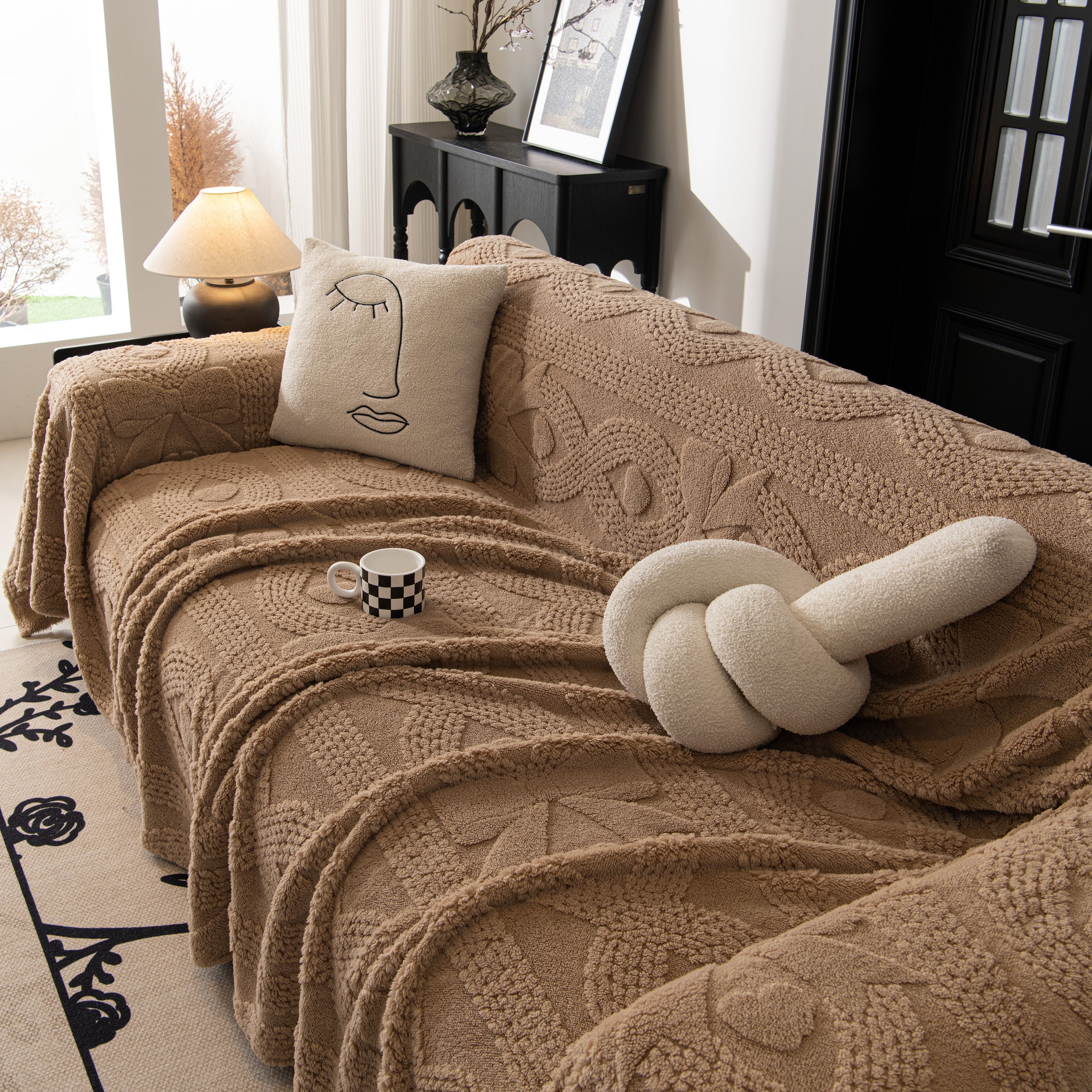 Soft Plush Fleece Throw Blanket For Couch Solid Cute Warm Couch Cover Blanket For Winter