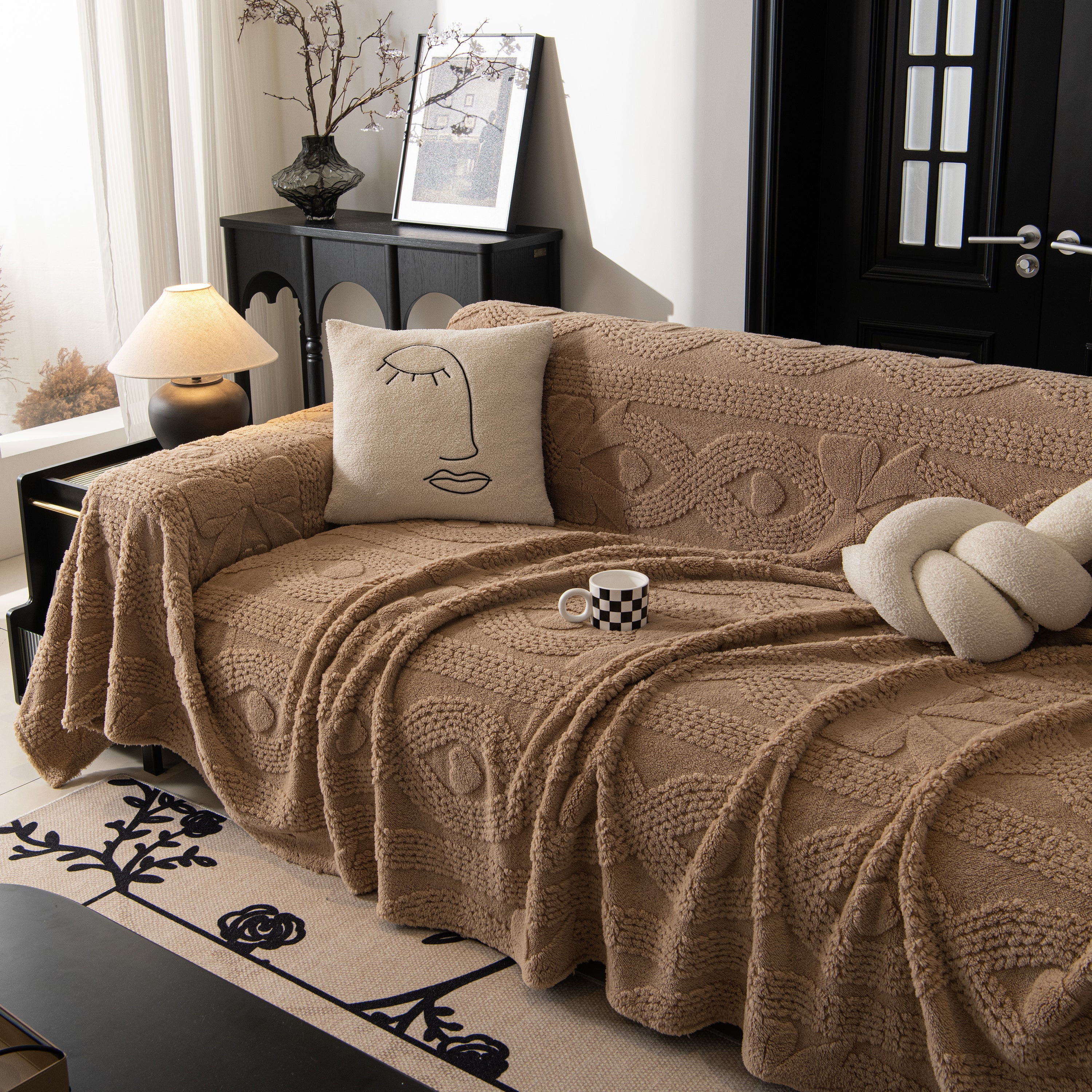 Soft Plush Fleece Throw Blanket For Couch Solid Cute Warm Couch Cover Blanket For Winter