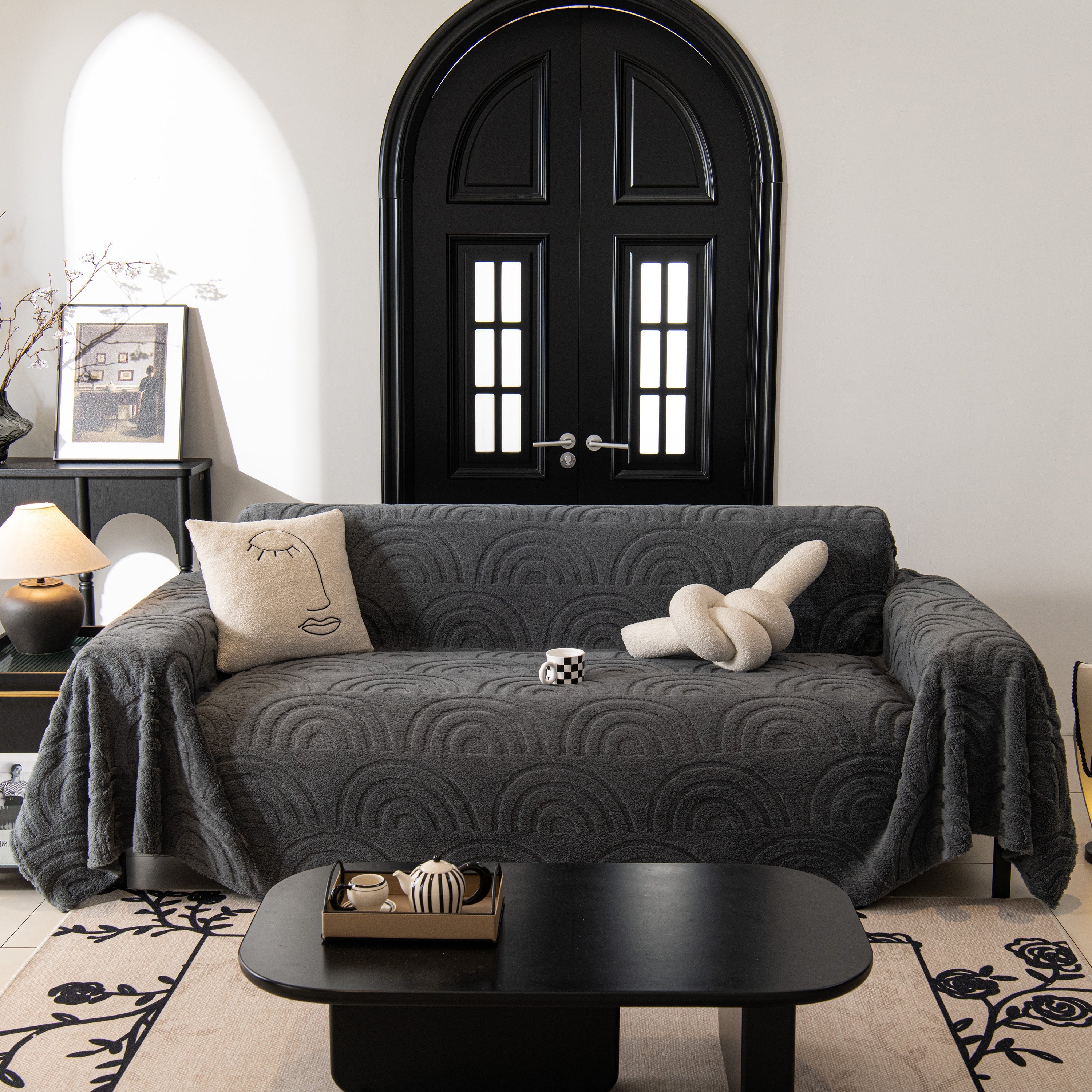 Plush Warm Decor Couch Cover Soft Jacquard Fleece Throw Blankets For Bed Couch Sofa Chair