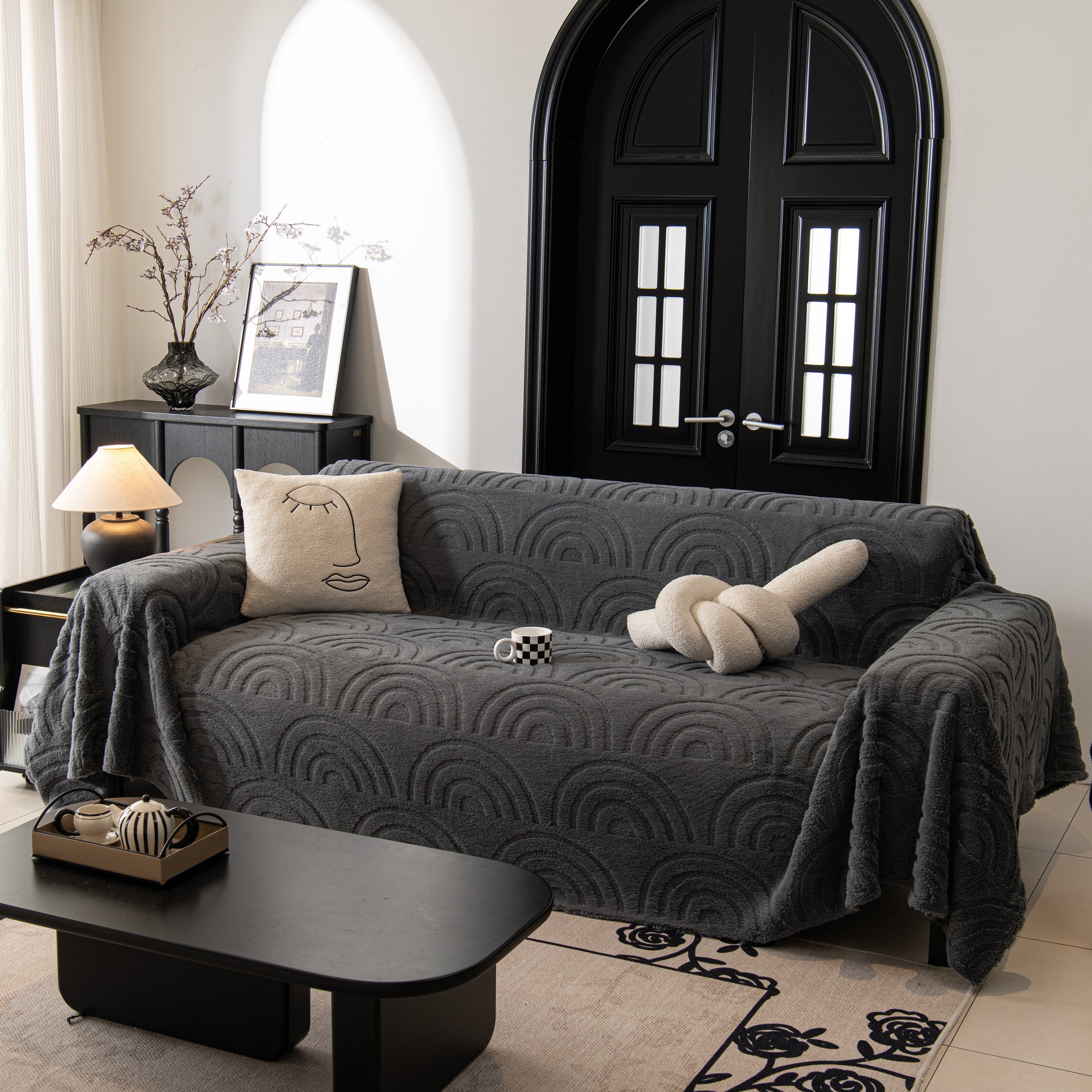 Plush Warm Decor Couch Cover Soft Jacquard Fleece Throw Blankets For Bed Couch Sofa Chair