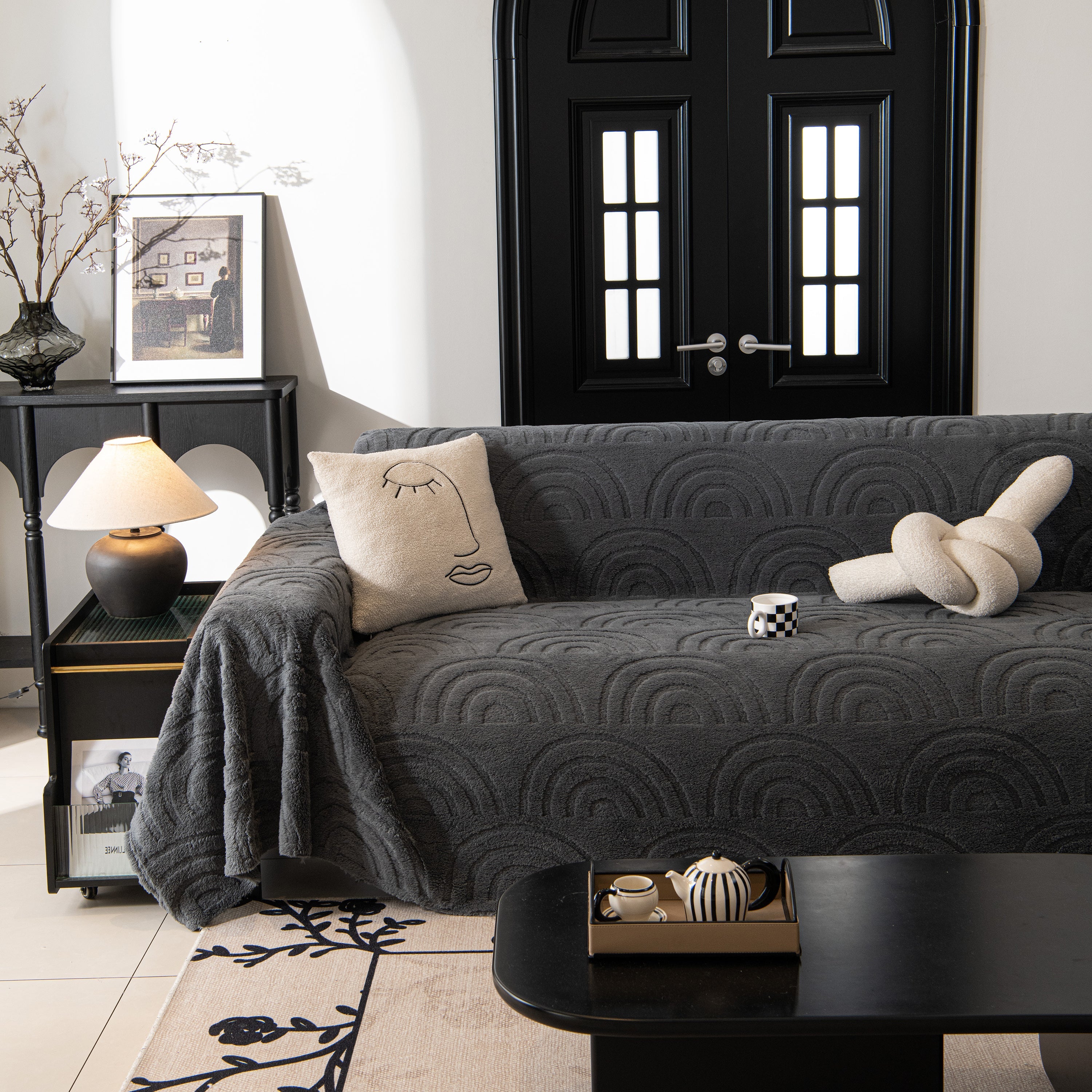 Plush Warm Decor Couch Cover Soft Jacquard Fleece Throw Blankets For Bed Couch Sofa Chair