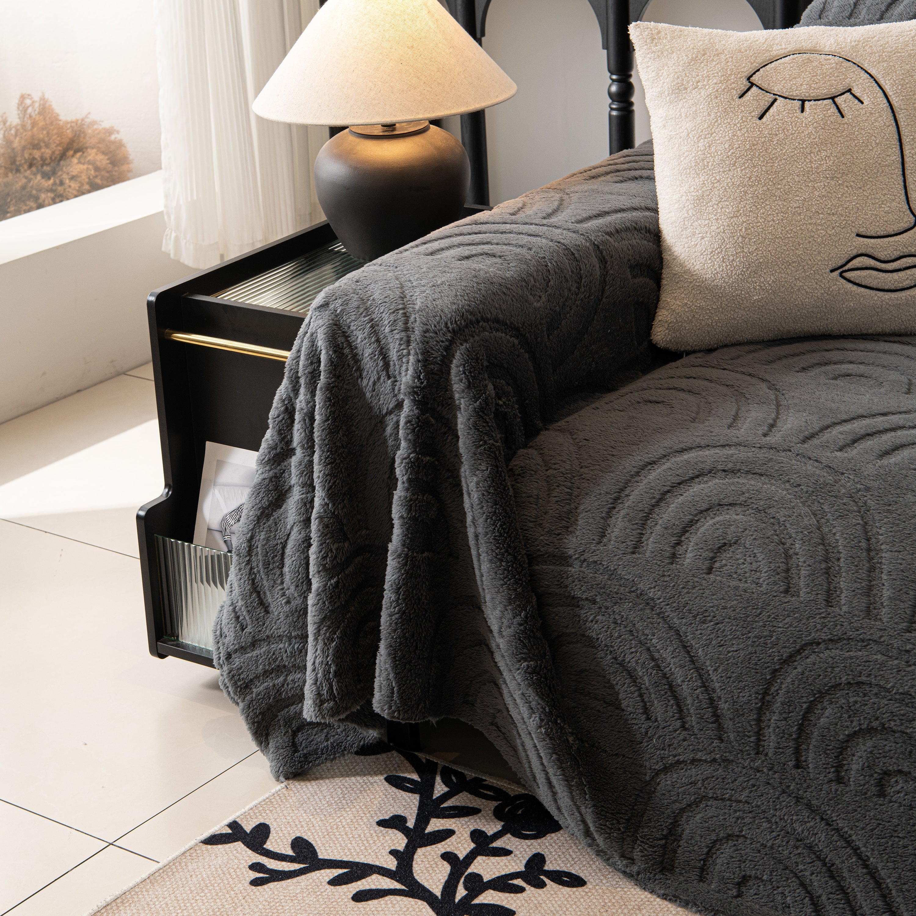 Plush Warm Decor Couch Cover Soft Jacquard Fleece Throw Blankets For Bed Couch Sofa Chair