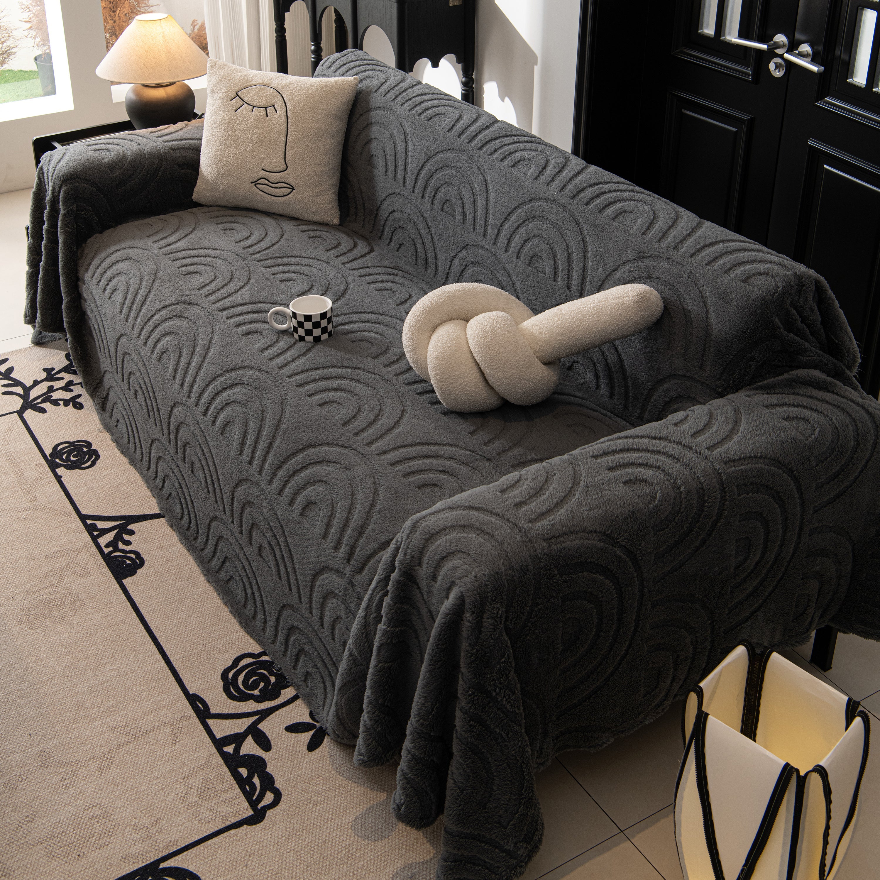 Plush Warm Decor Couch Cover Soft Jacquard Fleece Throw Blankets For Bed Couch Sofa Chair