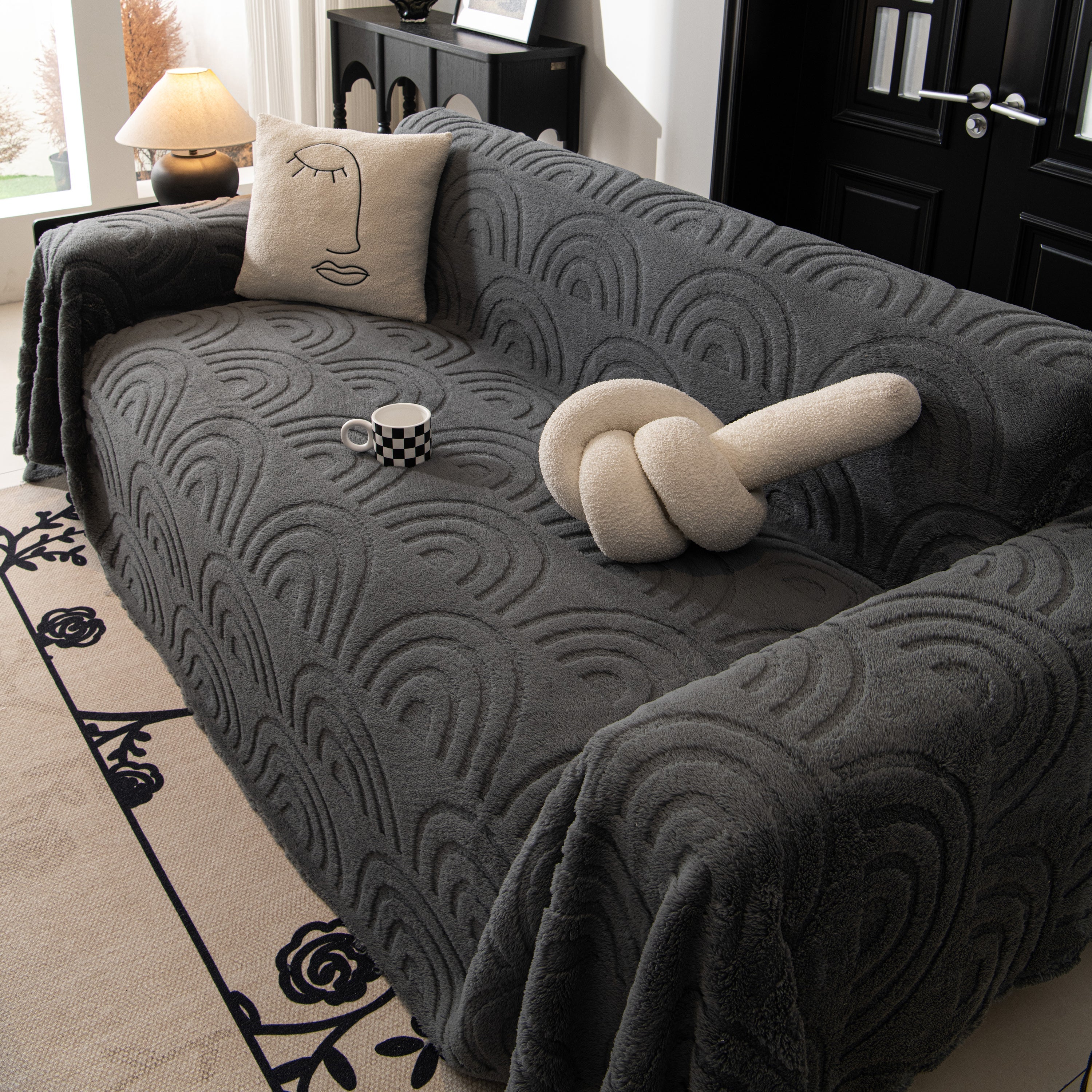 Plush Warm Decor Couch Cover Soft Jacquard Fleece Throw Blankets For Bed Couch Sofa Chair